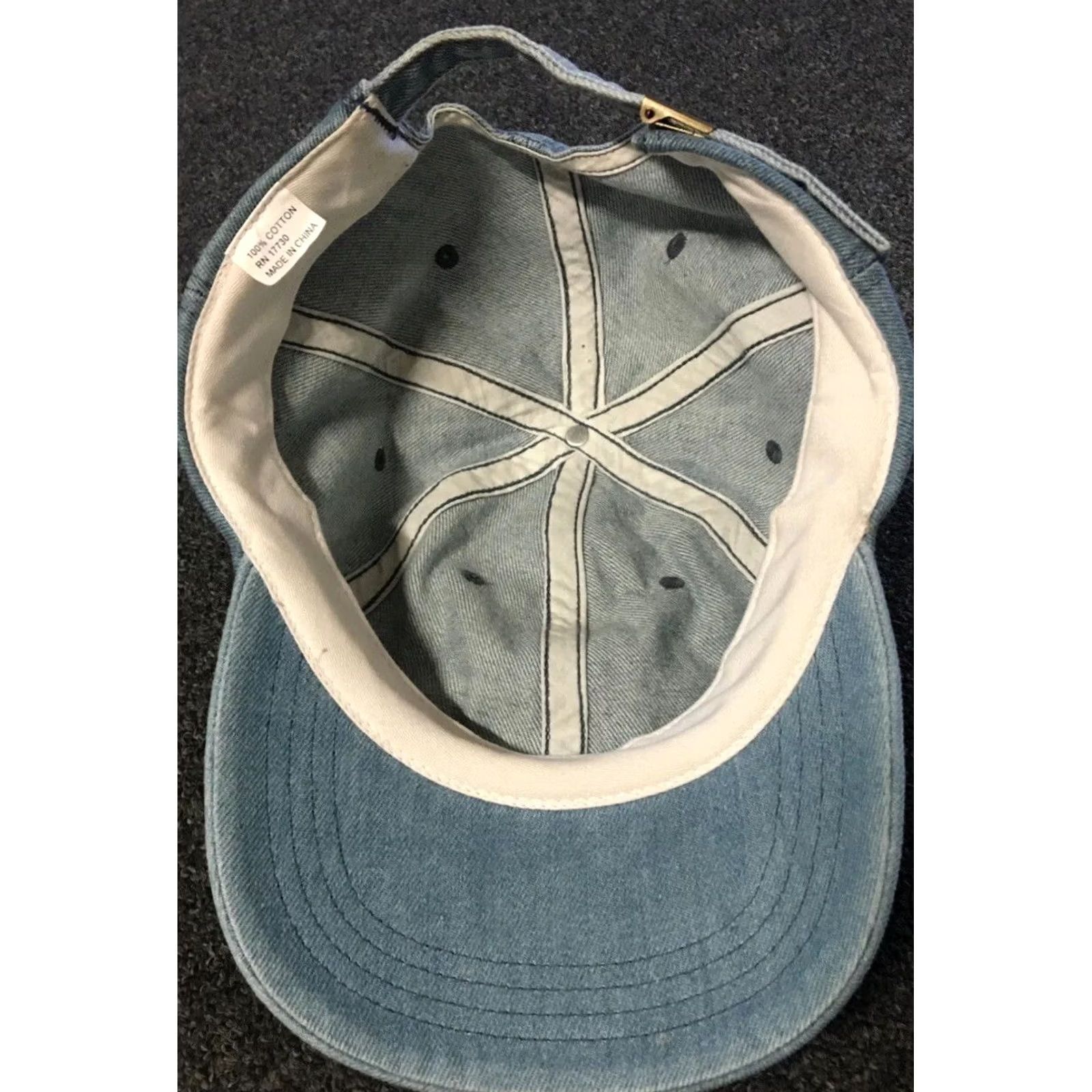 Vintage Vtg 90s Denim Strapback Hat Baseball Cap Men Adjustable Blue Grunge Biker Surf Polo City USA Trucker Army Rockabilly Surf USA Mens Size US M / EU 48-50 / 2 - 4 Thumbnail