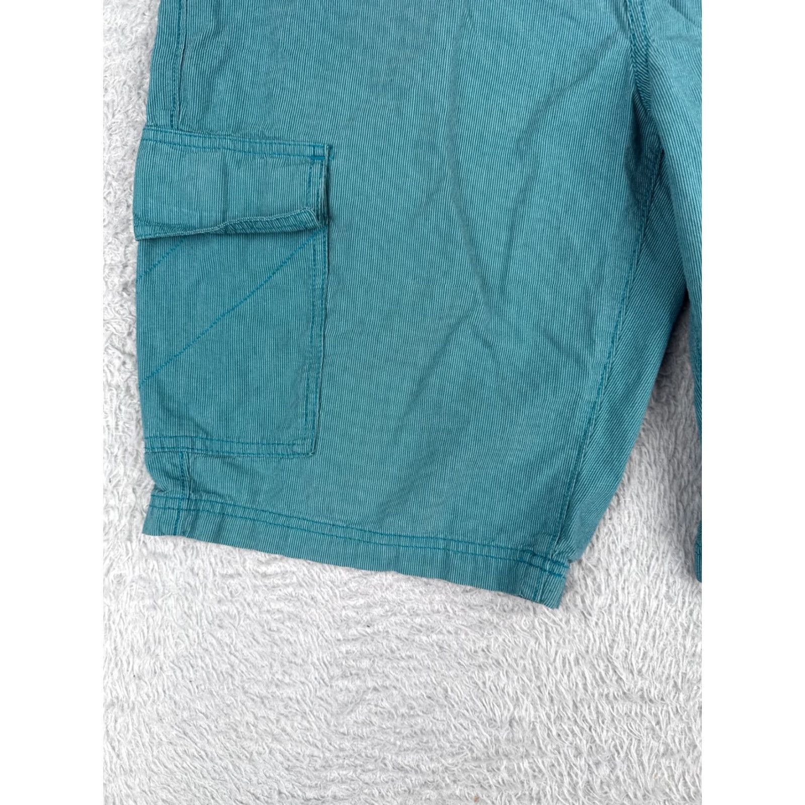 Vintage HAWK ONeill Shorts Men 33 Green Stripe Cargo Regular Cargo Shorts 100% Cotton Beach Vintage No Size US 33 - 3 Thumbnail