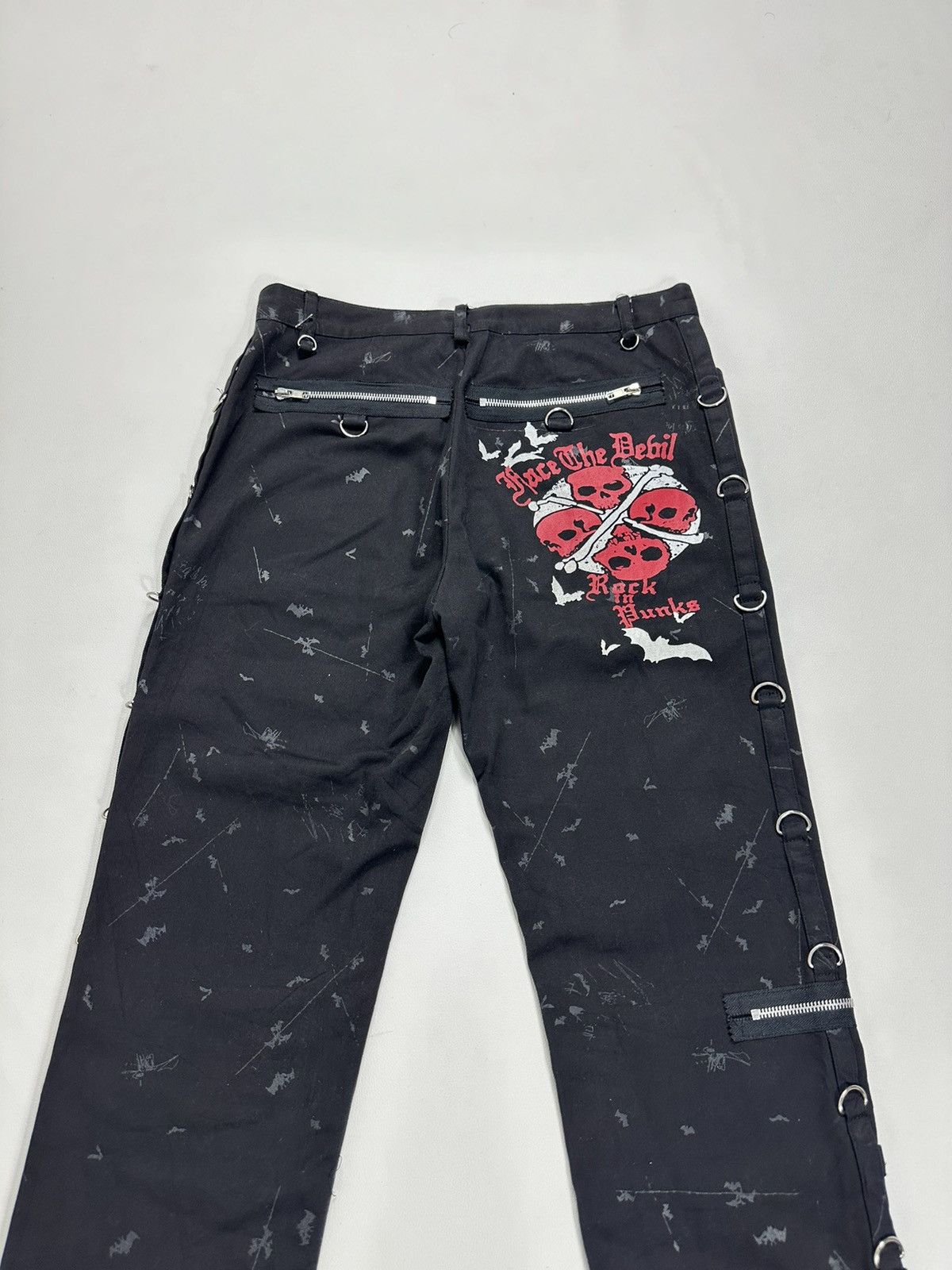 Other Punk Rock Bondge Skull Skeleton Poem Style Pants Size US 31 - 9 Thumbnail