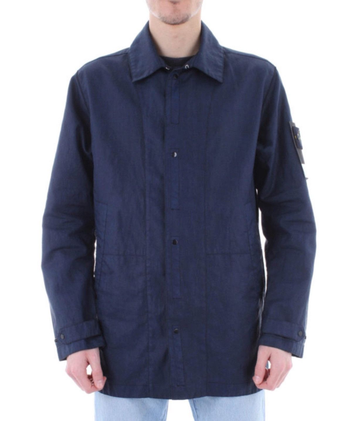 Stone Island STONE ISLAND Linen Resin-TC coat Navy Men Sz- L Size US L / EU 52-54 / 3 - 14 Thumbnail