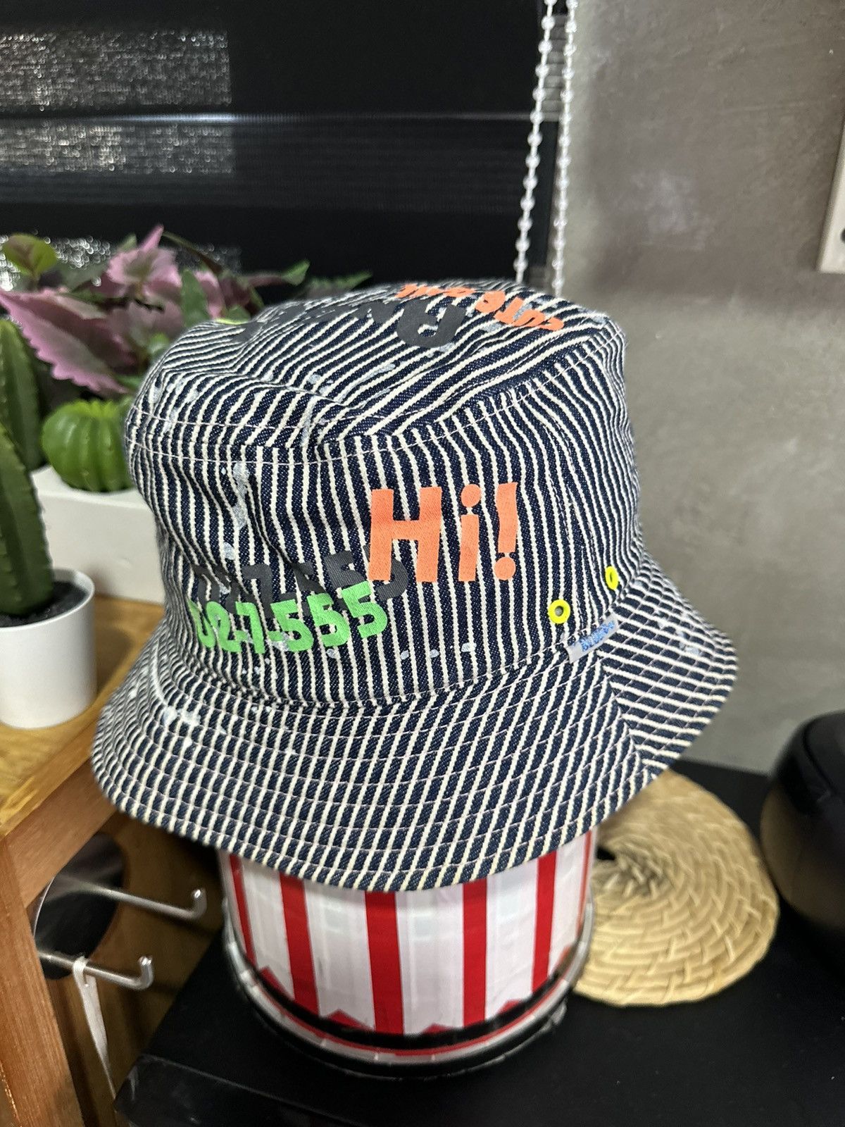 Angel Blue × Beauty Beast × Hysteric Glamour 2000s - Angel Blue Hickory Denim Bucket Hats (OSFA) Size ONE SIZE - 6 Thumbnail