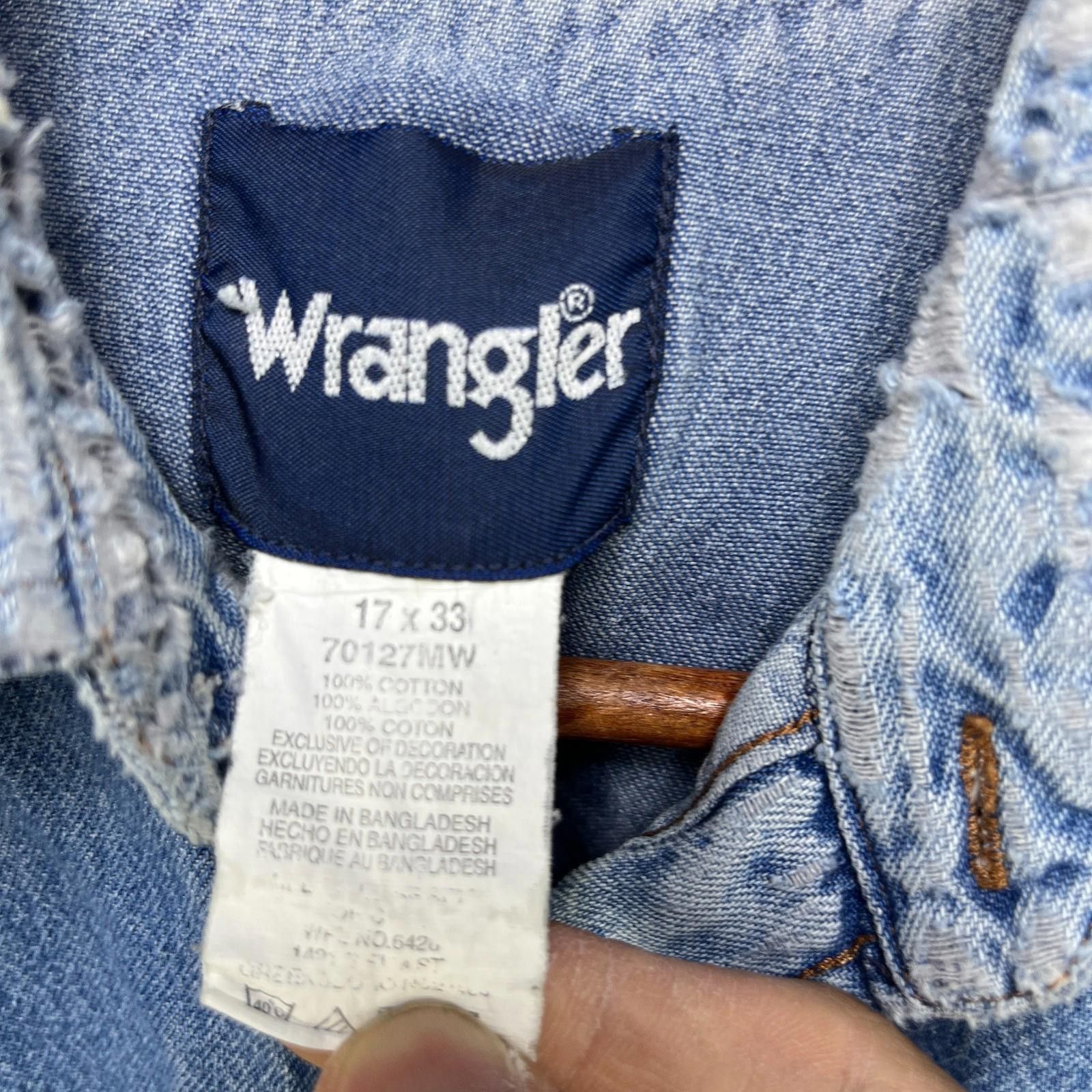 Wrangler Vintage 90s Wrangler Pearl Up Long Sleeve Shirt 17x33 XL Size US XL / EU 56 / 4 - 5 Thumbnail