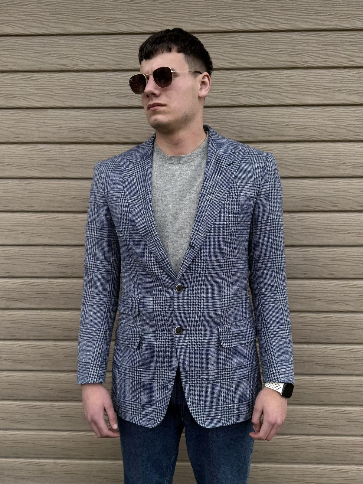 Suitsupply Suitsupply Washington VBC Plaid Blazer 42R/EU52 Silk Linen Size 42R - 1 Thumbnail