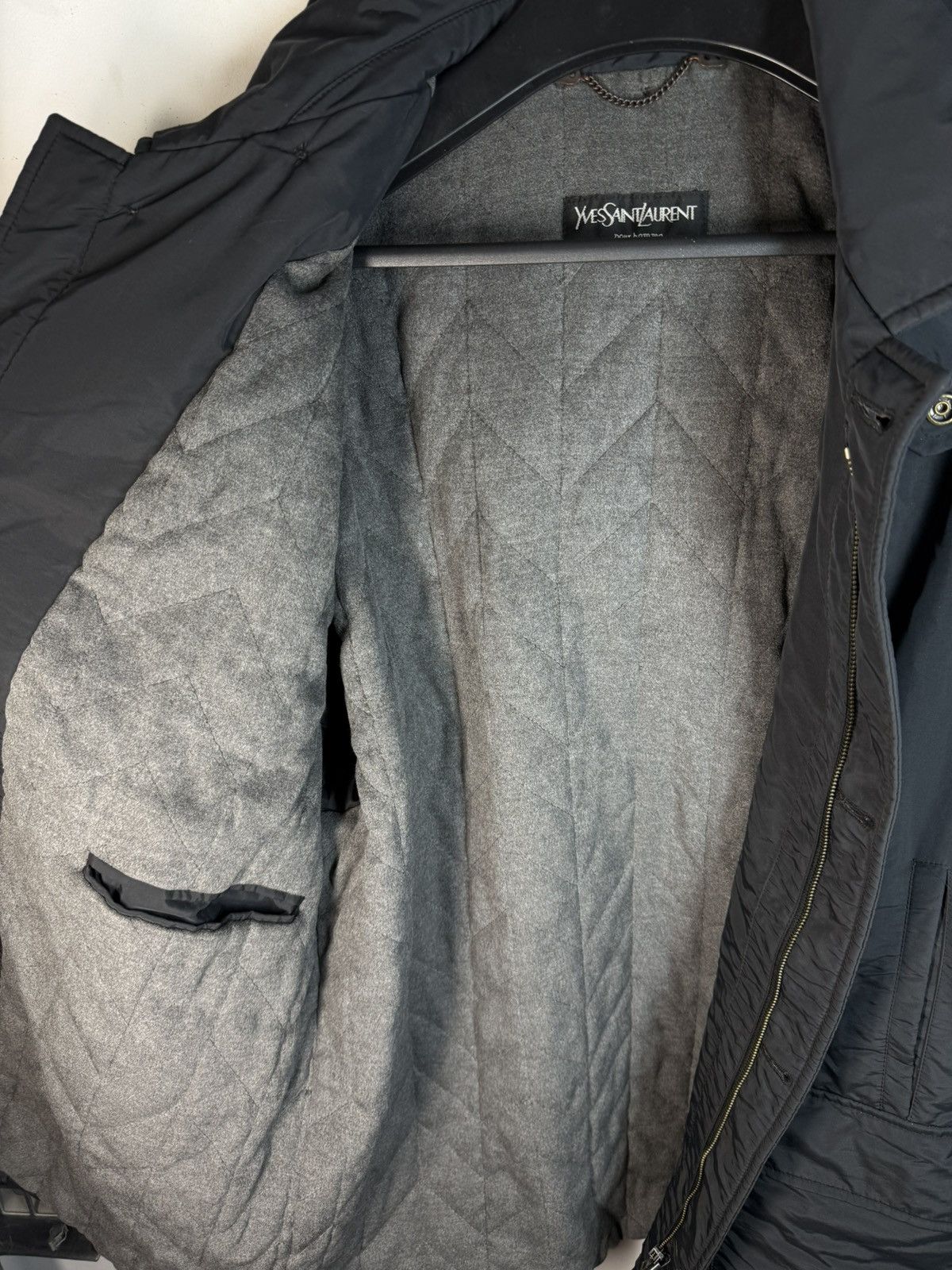 Yves Saint Laurent Winter Black YSL Jacket Parka Warm YSL Parka Size US XL / EU 56 / 4 - 4 Thumbnail