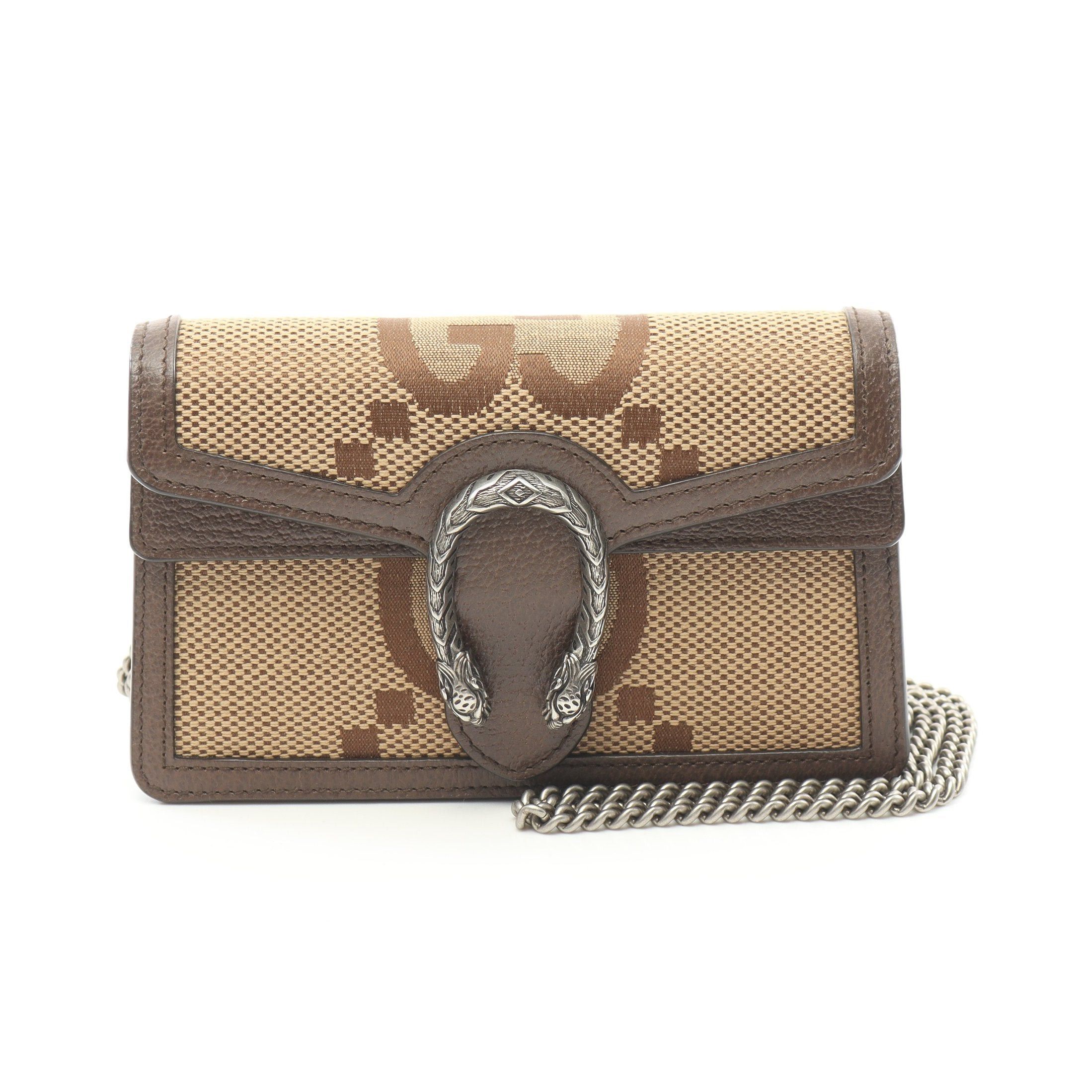 Gucci Gucci Dionysus Chain Shoulder Bag Canvas Leather Beige Dark Brown Size ONE SIZE - 1 Thumbnail