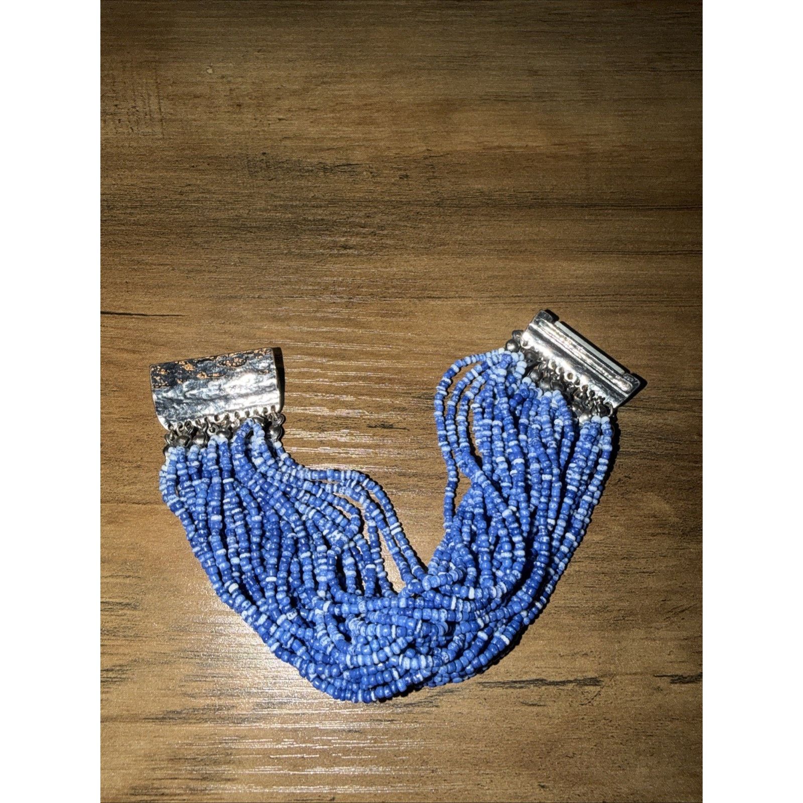 The Unbranded Brand ERMISH Blue Beaded Stretch Bracelet Magnetic Clasp Size ONE SIZE - 2 Thumbnail