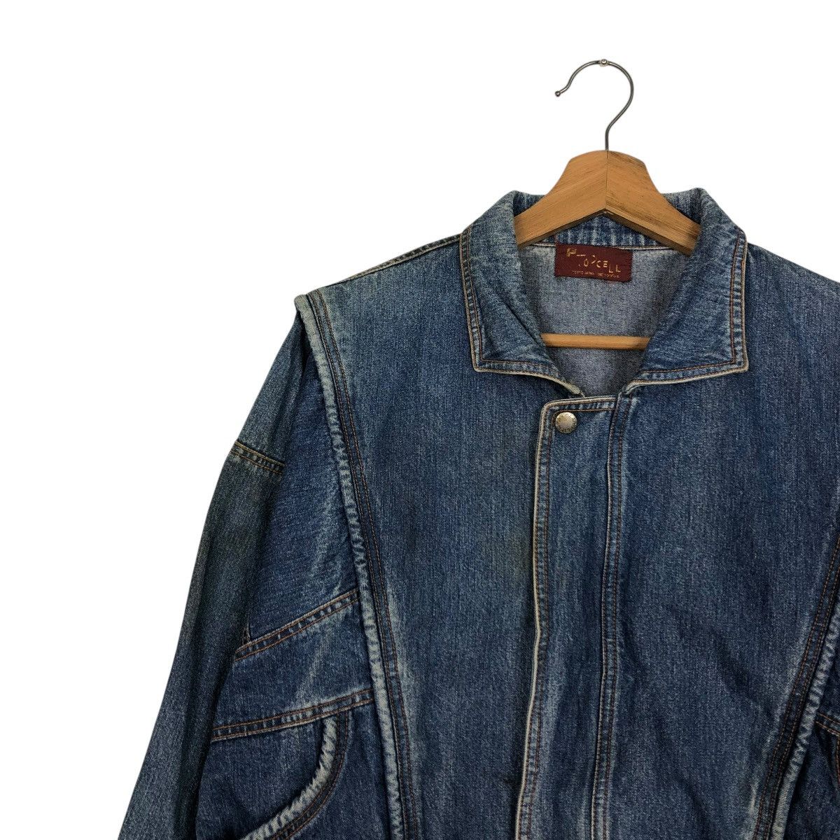 Japanese Brand 🔥VINTAGE BOMBER DENIM JACKET CELL TOKYO JAPAN ISSEY MIYAKE Size US S / EU 44-46 / 1 - 9 Thumbnail