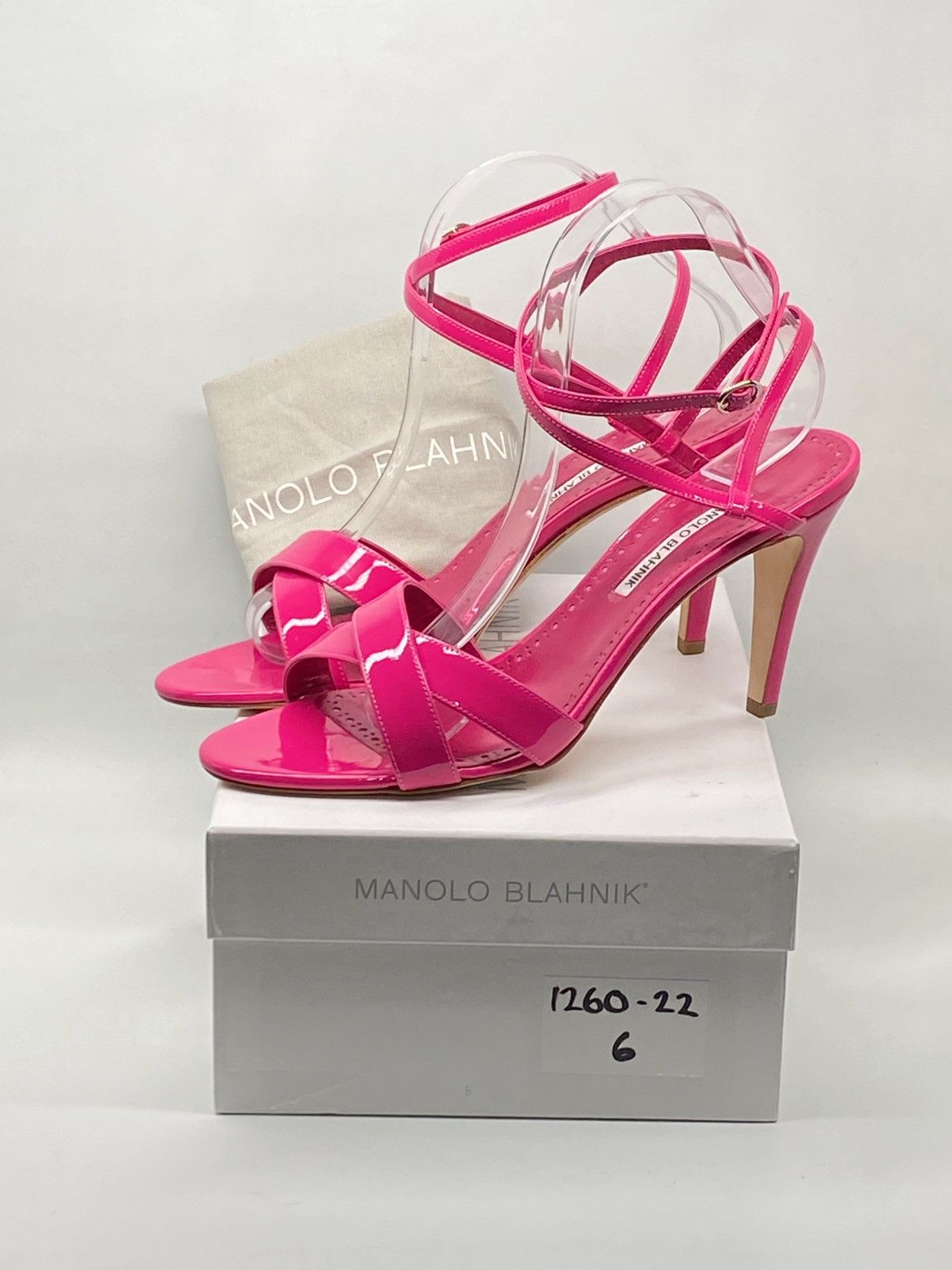 Manolo Blahnik Manolo Blahnik Patent Leather Ankle-Wrap Sandals size 41 Size US 11 / IT 41 - 10 Thumbnail