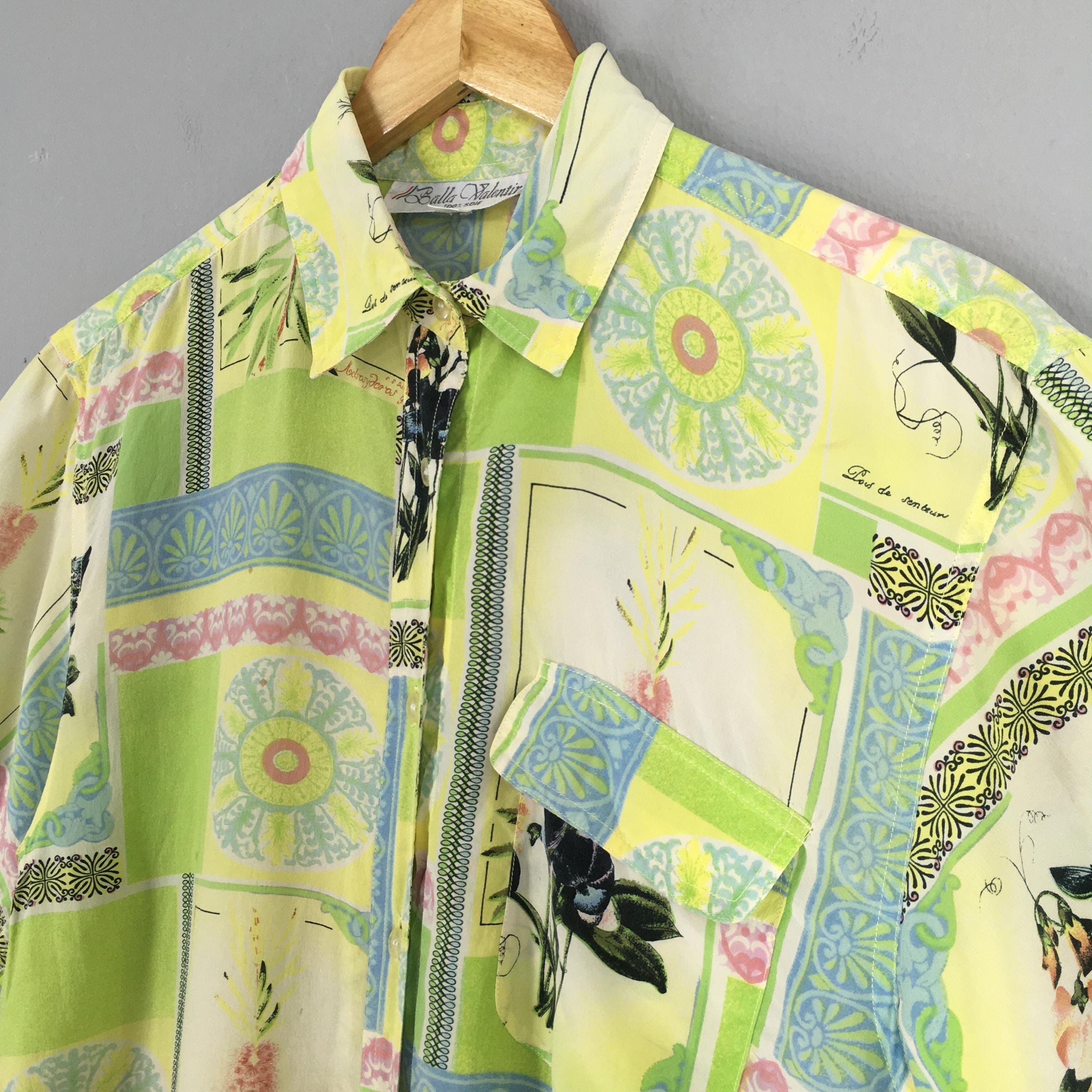 Other 90s Novelty Baroque Psychedelic Pattern Silk Shirt Small Size US S / EU 44-46 / 1 - 3 Thumbnail