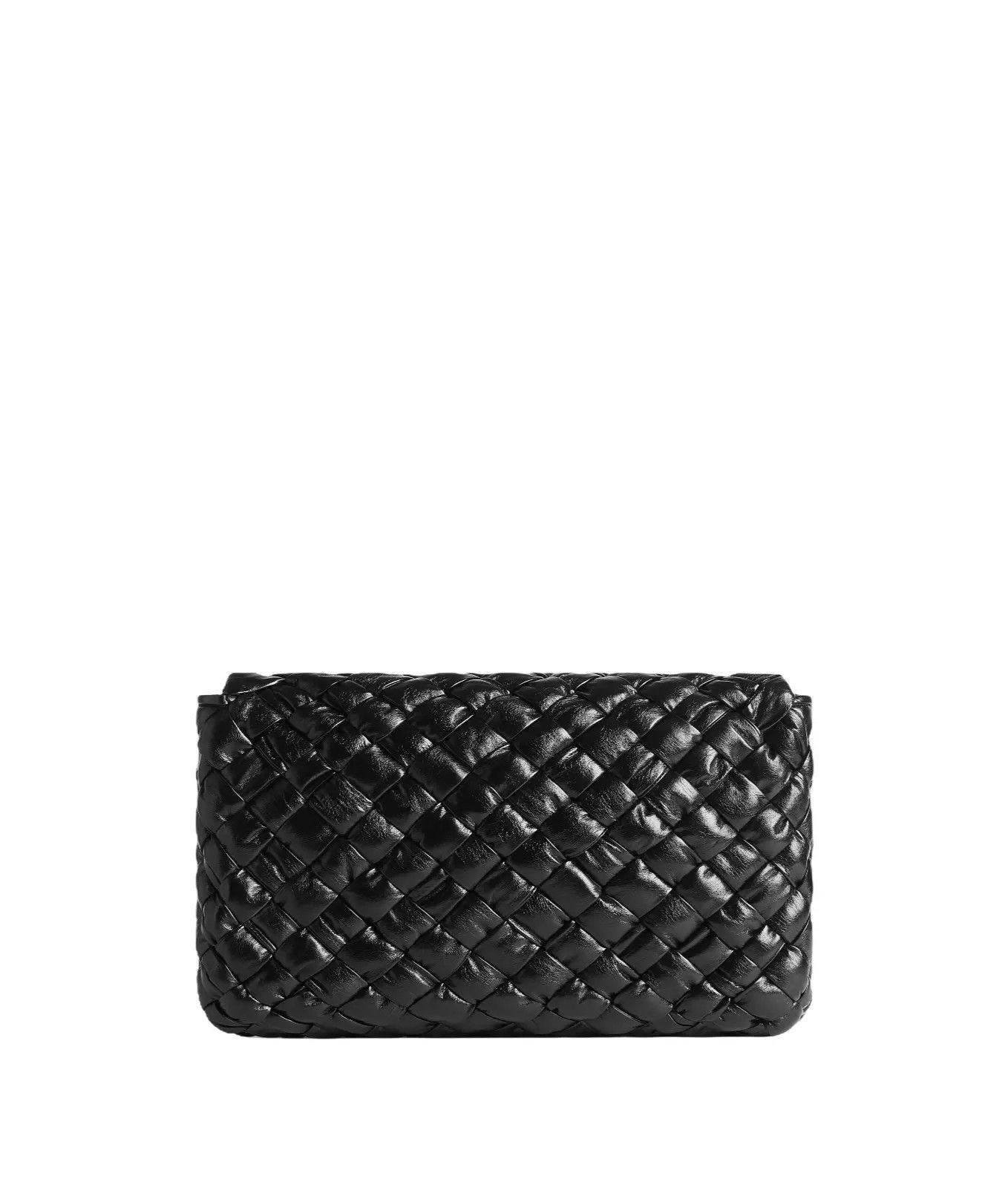 Bottega Veneta Rumple Messenger Blk Intreccio Crossbody