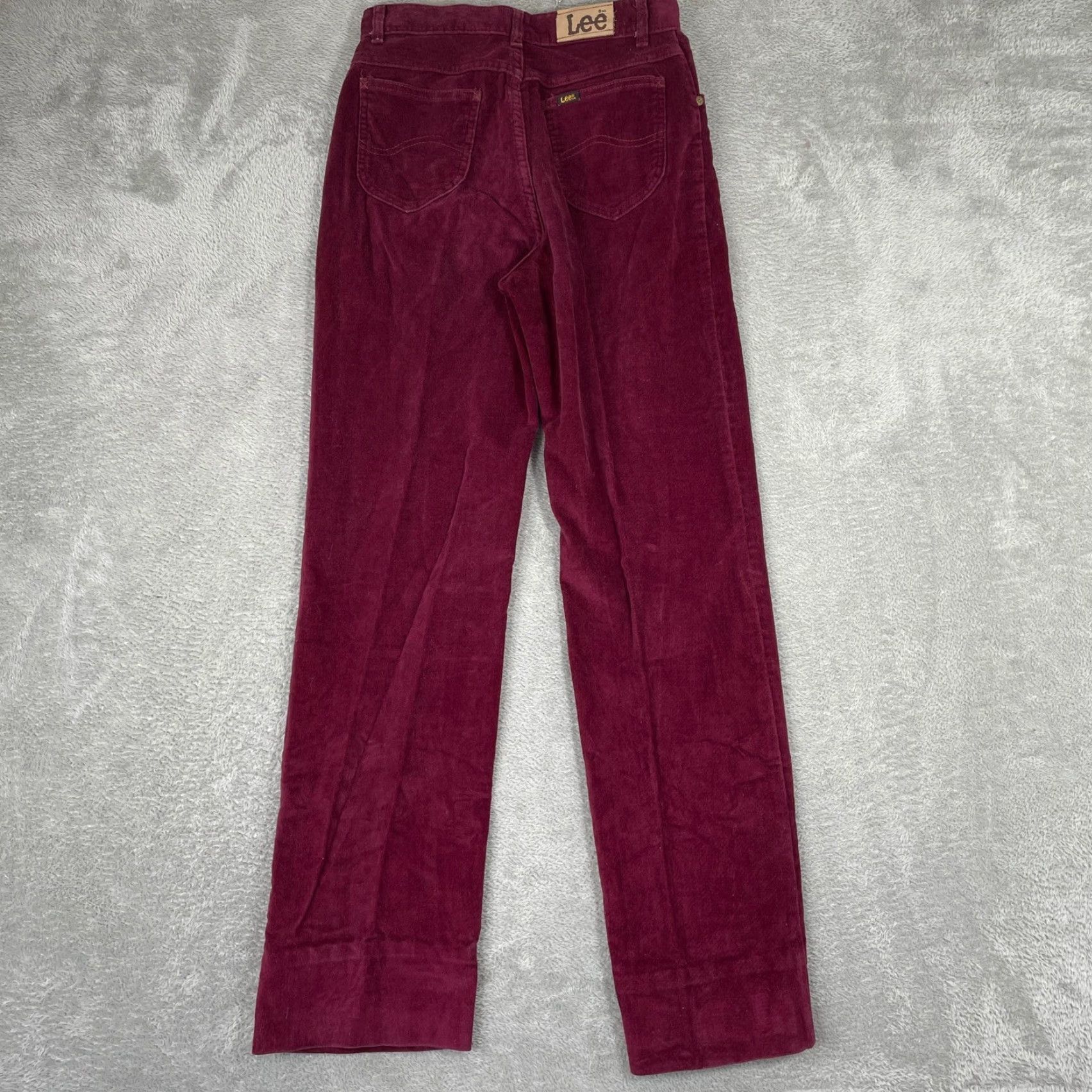 Lee Lee Corduroy Pants Womens 11 Burgundy High Waisted Straight Leg Vintage 90s USA Size 32" / US 10 / IT 46 - 2 Thumbnail