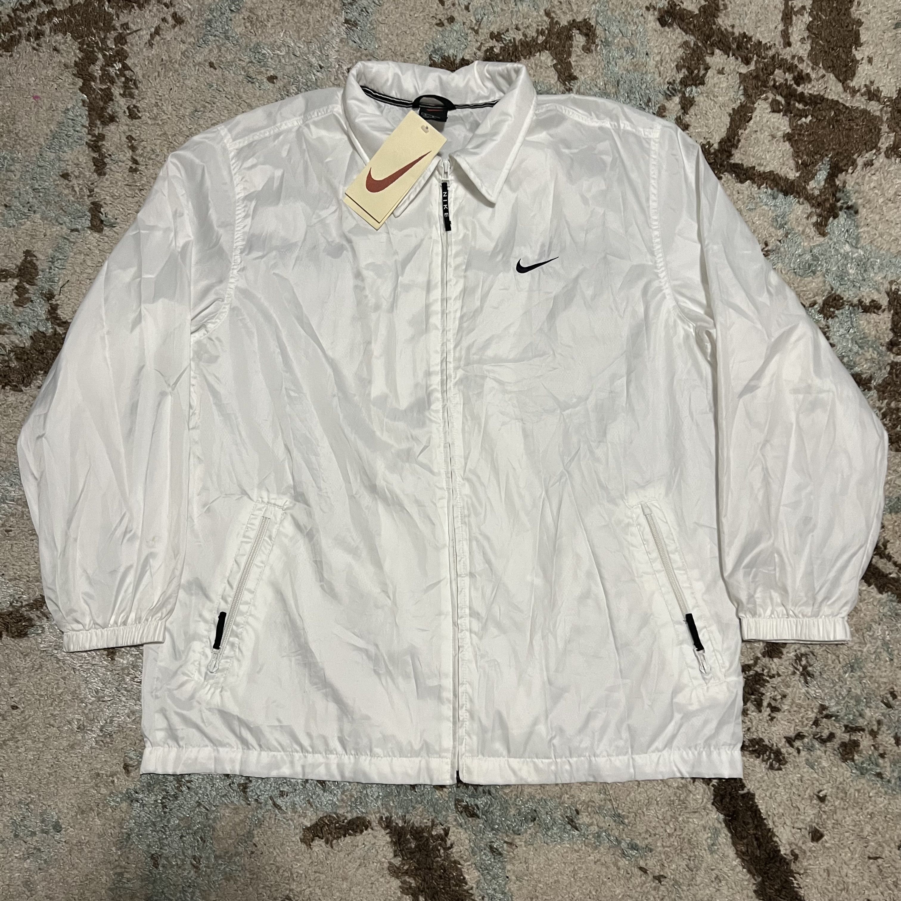 image of 90's Nike Windbreaker Track Jacket Medium (Fits Xl) in White, Men's