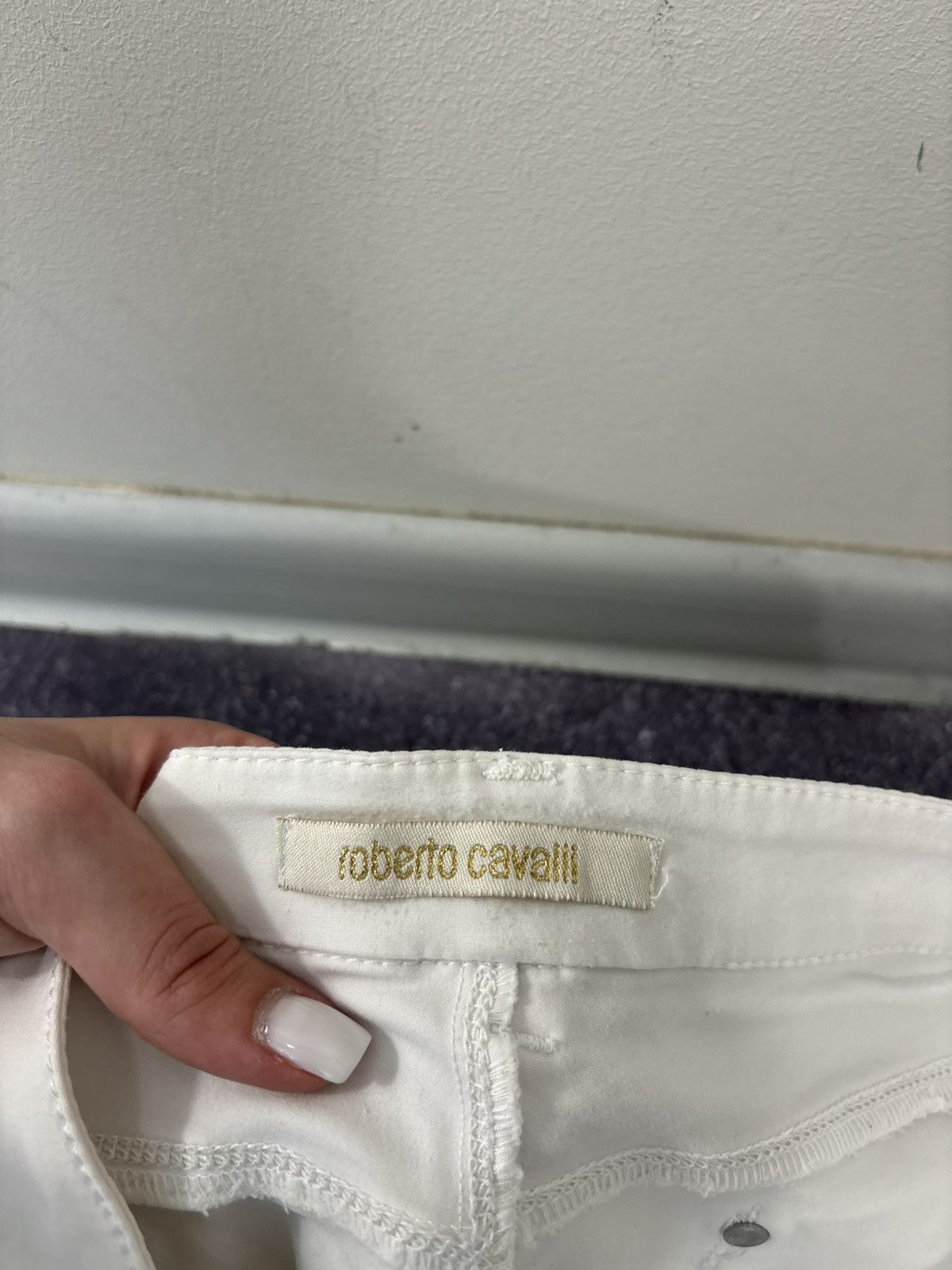 Roberto Cavalli Roberto Cavalli Women’s Bottoms Zip White Luxury Pants Size 32" / US 10 / IT 46 - 10 Thumbnail