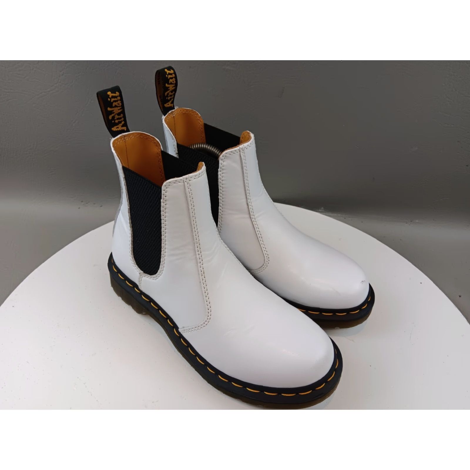 Dr. Martens Dr. Martens 2976 Quad Boots Women's White Platform Leather Chelsea 8 Size US 8 / IT 38 - 2 Thumbnail