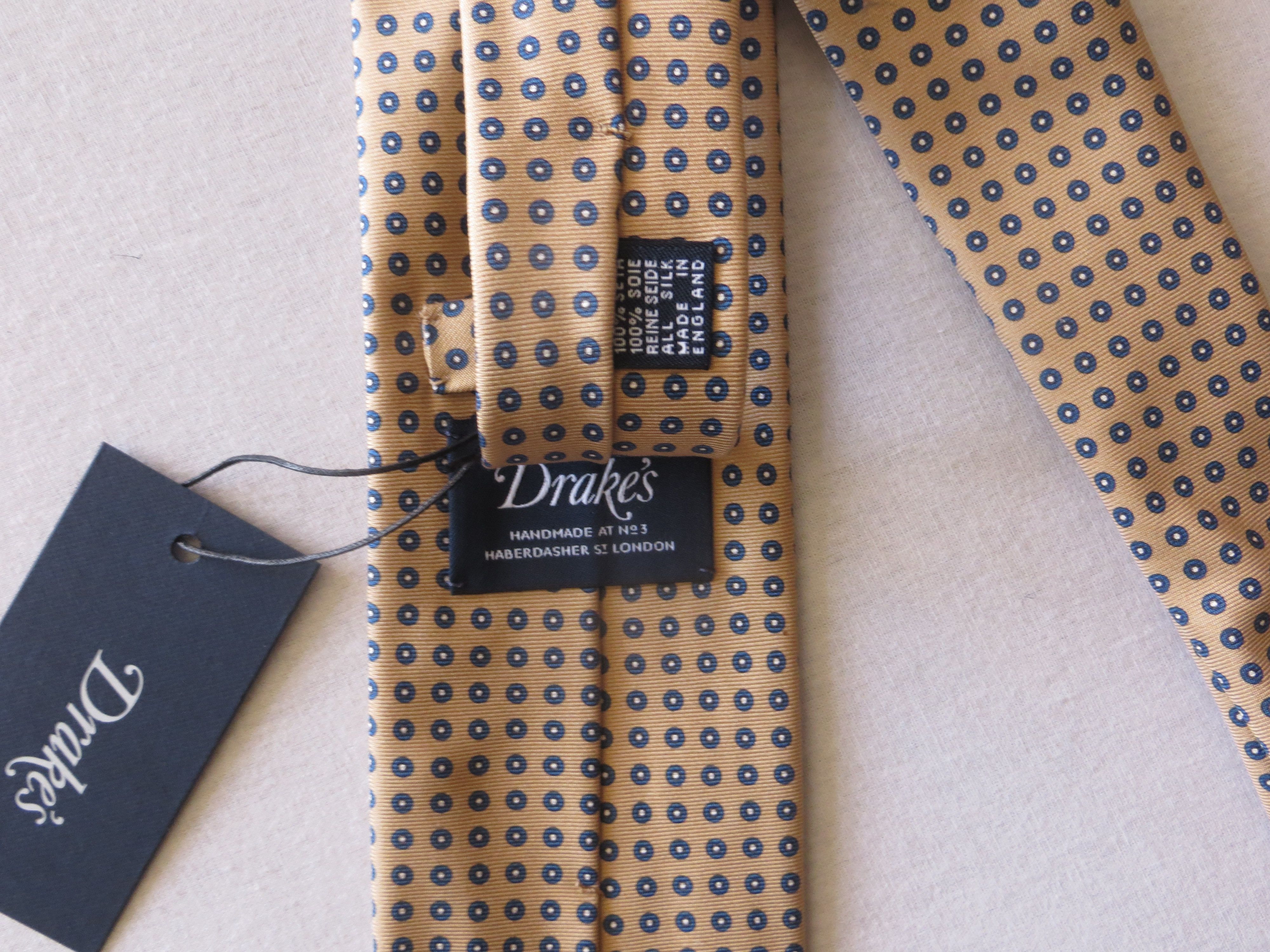 Drake's RAW EDGE DARK BEIGE SILK TIE Size ONE SIZE - 1 Thumbnail