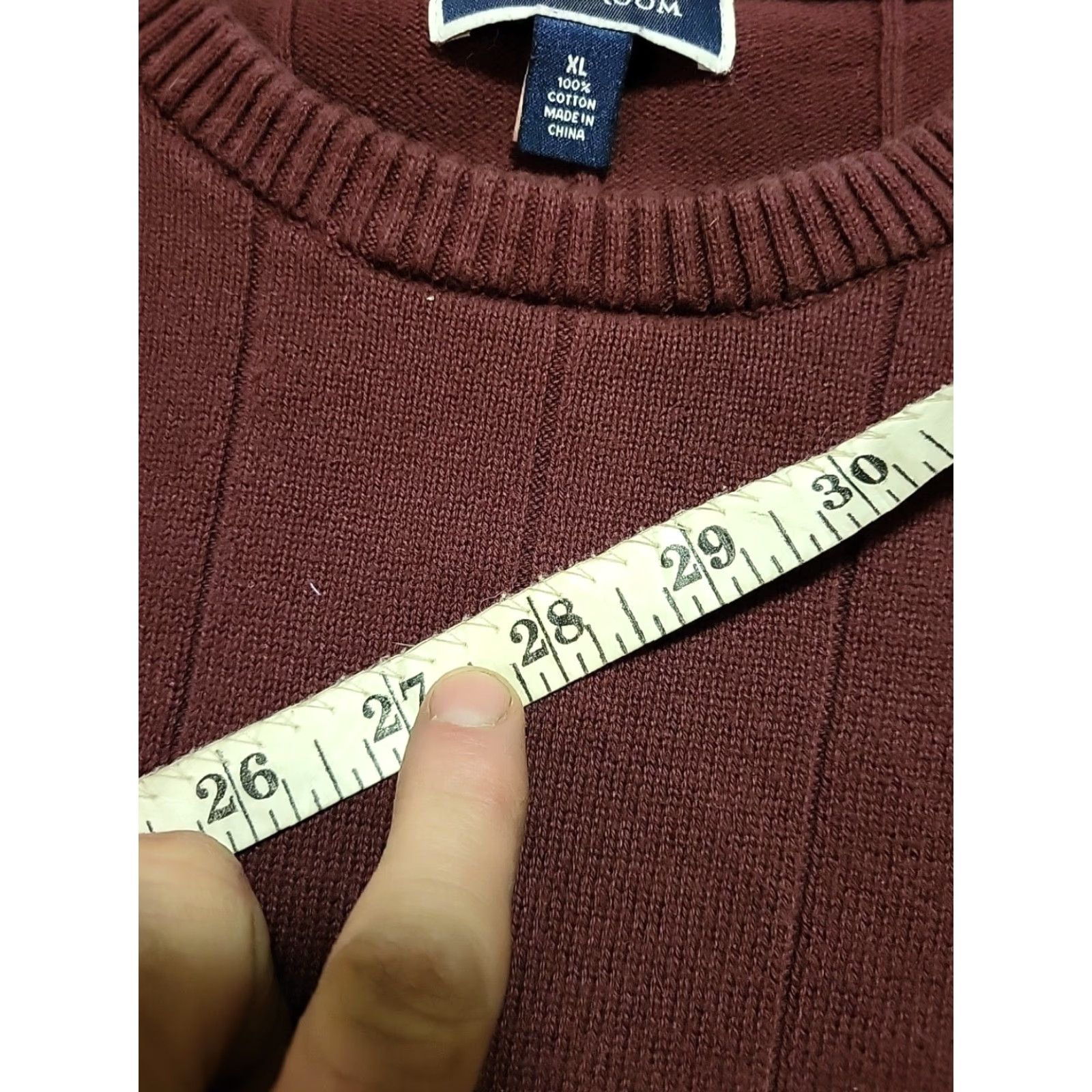 Club Room VINTAGE Club Room Pullover Cotton Sweater XL Burgundy 44" Chest Boho Mens 1990s Shirt Size US XL / EU 56 / 4 - 5 Thumbnail