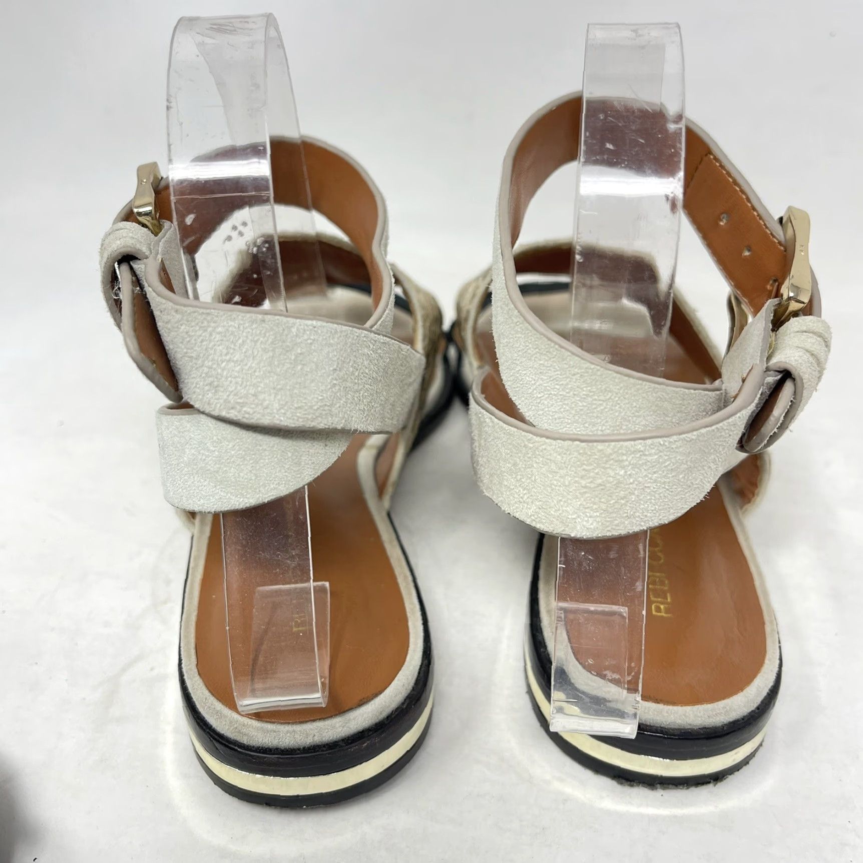 Rebecca Minkoff Rebecca Minkoff Sandal Womens 7 Ankle Wrap Buckle Flat Leather Beige Animal Print Boho 90s Womens Size US 7 / IT 37 - 3 Thumbnail