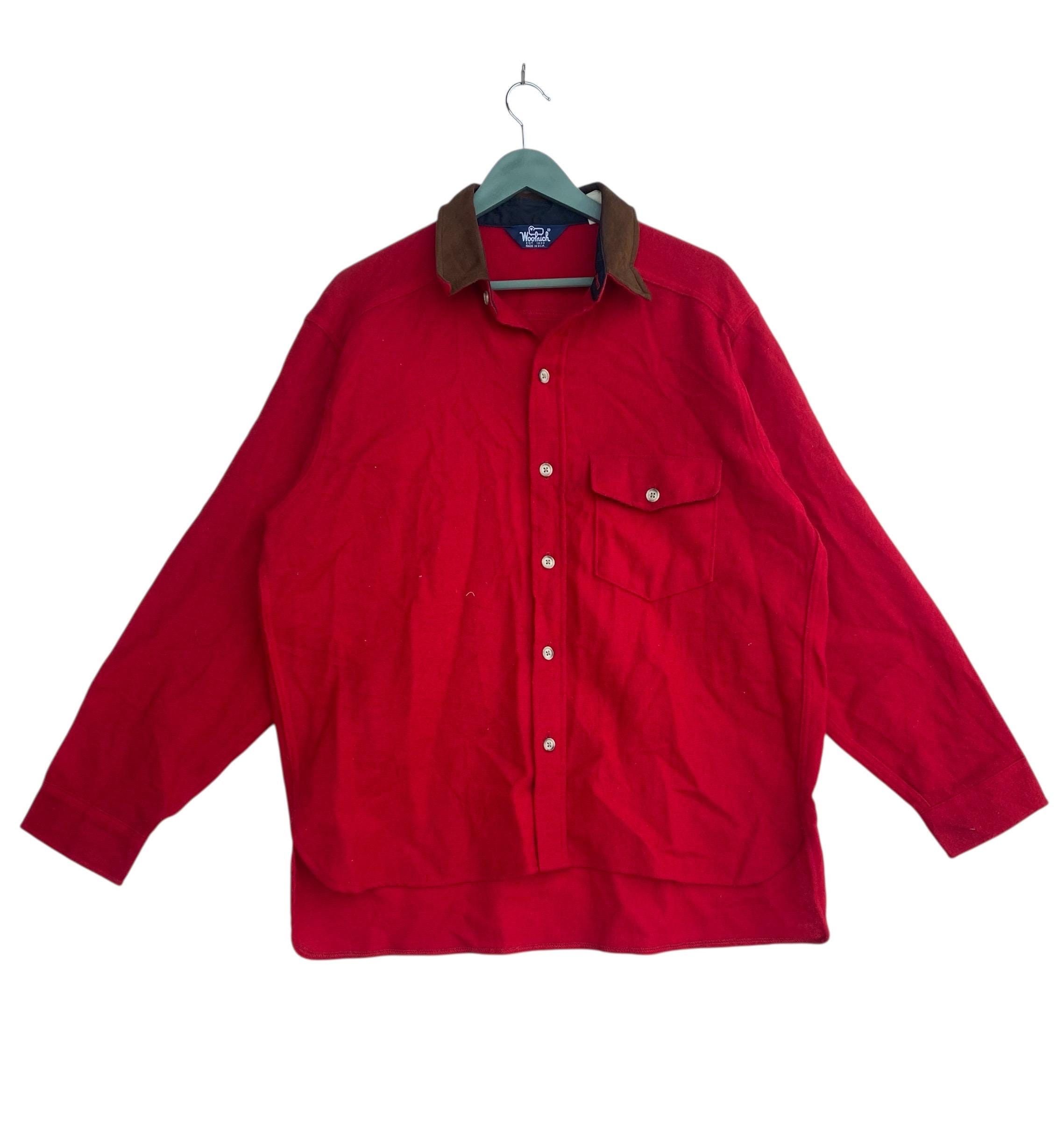 Vintage × Woolrich Woolen Mills Vtg 70s Woolrich leather part single pocket work shirts Size US L / EU 52-54 / 3 - 1 Thumbnail