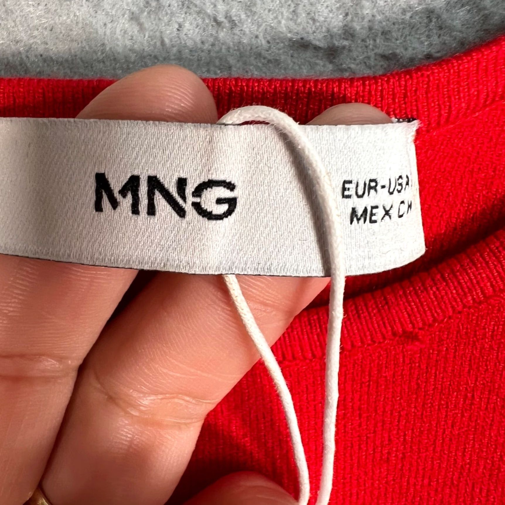Mango Mango Womens Tank Medium Red Crop Top Sleeveless Knit Viscose Blend Size M / US 6-8 / IT 42-44 - 3 Thumbnail