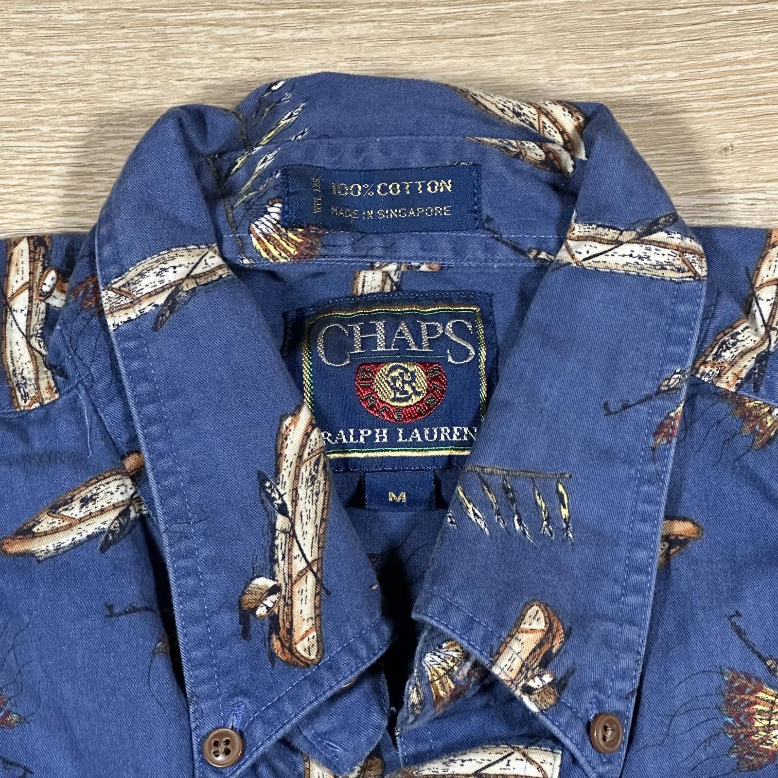 Chaps Chaps Mens Casual Shirt Medium Blue Printed Vintage Size US M / EU 48-50 / 2 - 3 Thumbnail