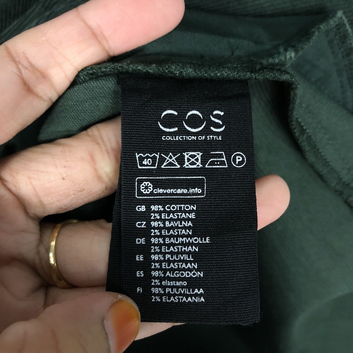 cos green corduroy dress Moss Green Warm Cotton Corduroy High-Neck Sleeveless Slit Dress 68