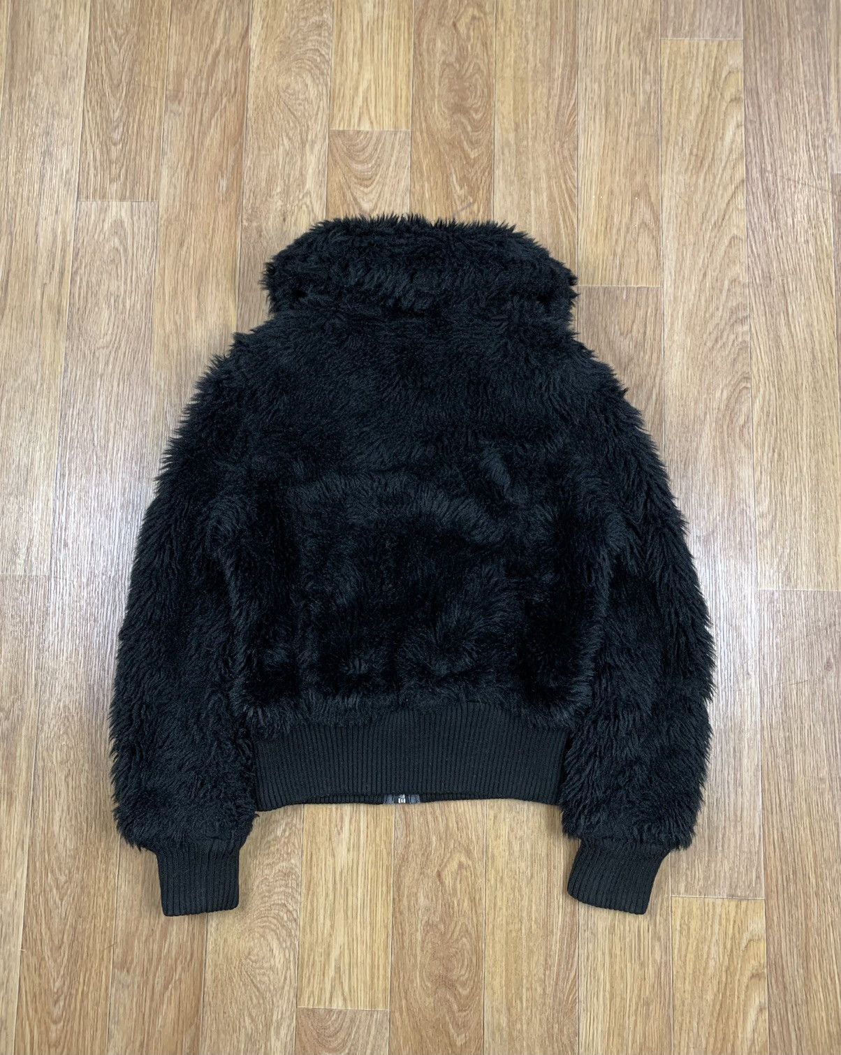 If Six Was Nine Black Full Faux Fur Opium Cropped Jacket Y2K Size M / US 6-8 / IT 42-44 - 8 Thumbnail