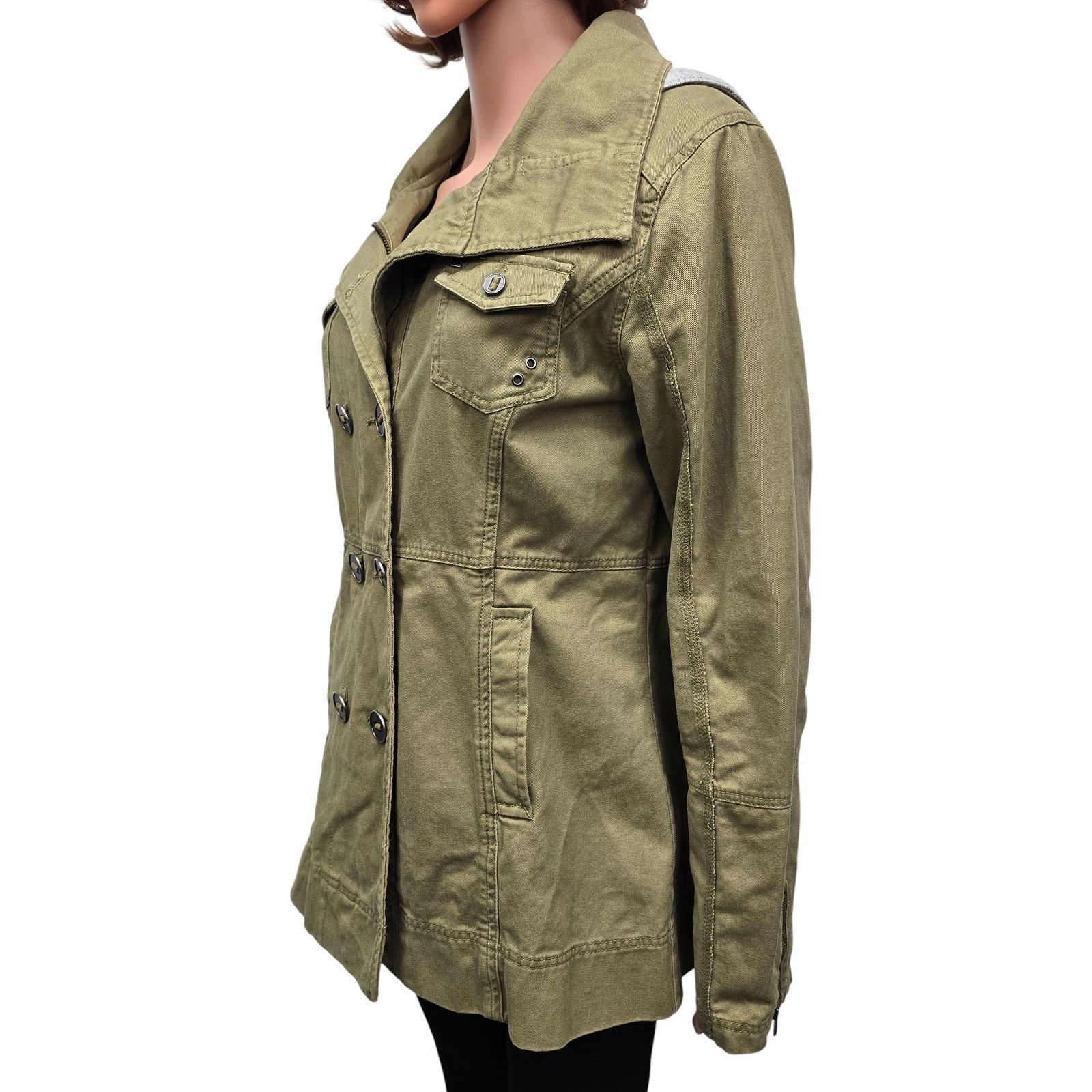 Hurley Hurley Hooded DoubleBreasted Military Jacket Full zip Button Size M / US 6-8 / IT 42-44 - 6 Thumbnail