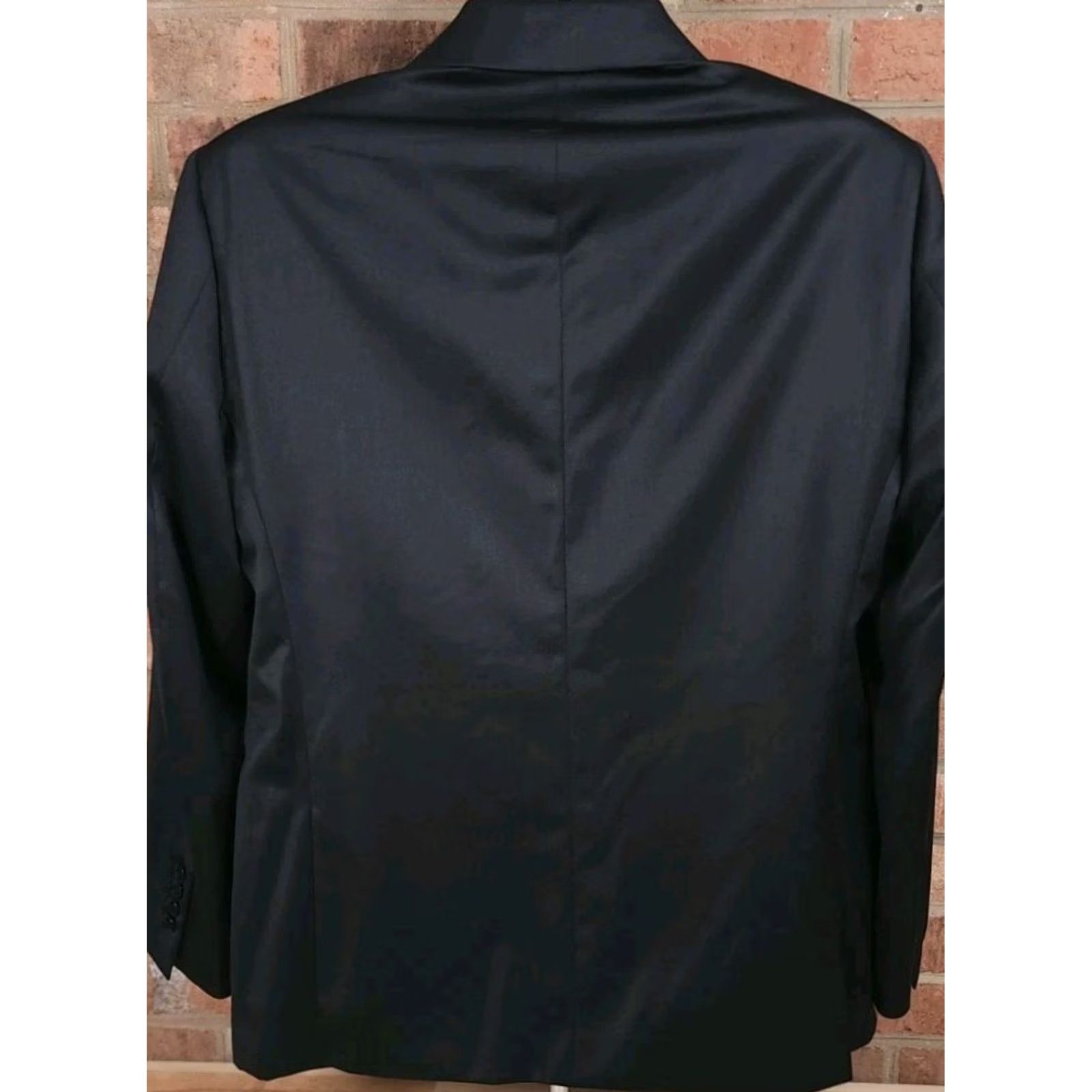 Indochino Mens 38r Blazer Jacket Sport Coat Solid Black Wool Cashmere, Men's — image 4 of 6