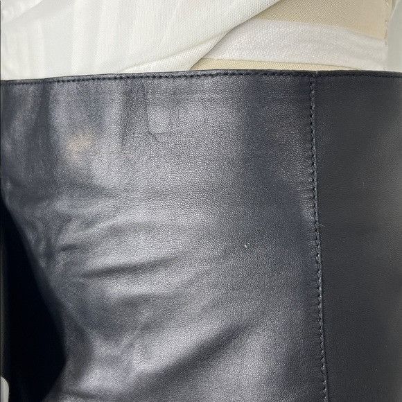 Lanvin Lanvin 16 Black Lambskin Leather Tulip Ruffle Midi Pencil Sk Size 28" / US 6 / IT 42 - 9 Thumbnail