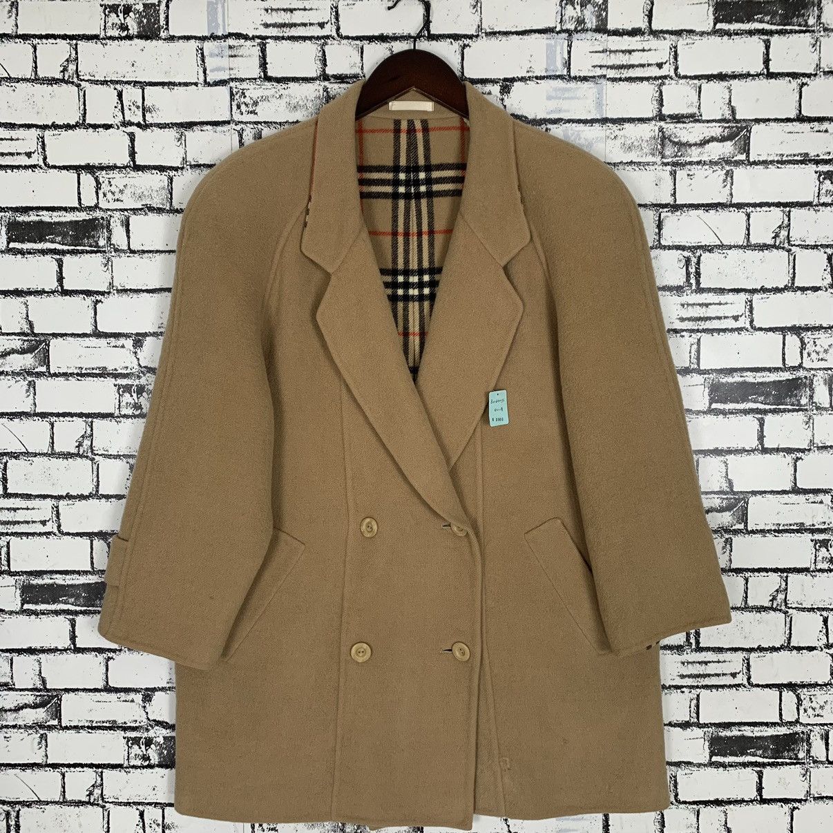 Burberry × Vintage Luxury Brand Burberry Nova Check Long Pea Coat Jacket Size M / US 6-8 / IT 42-44 - 1 Thumbnail
