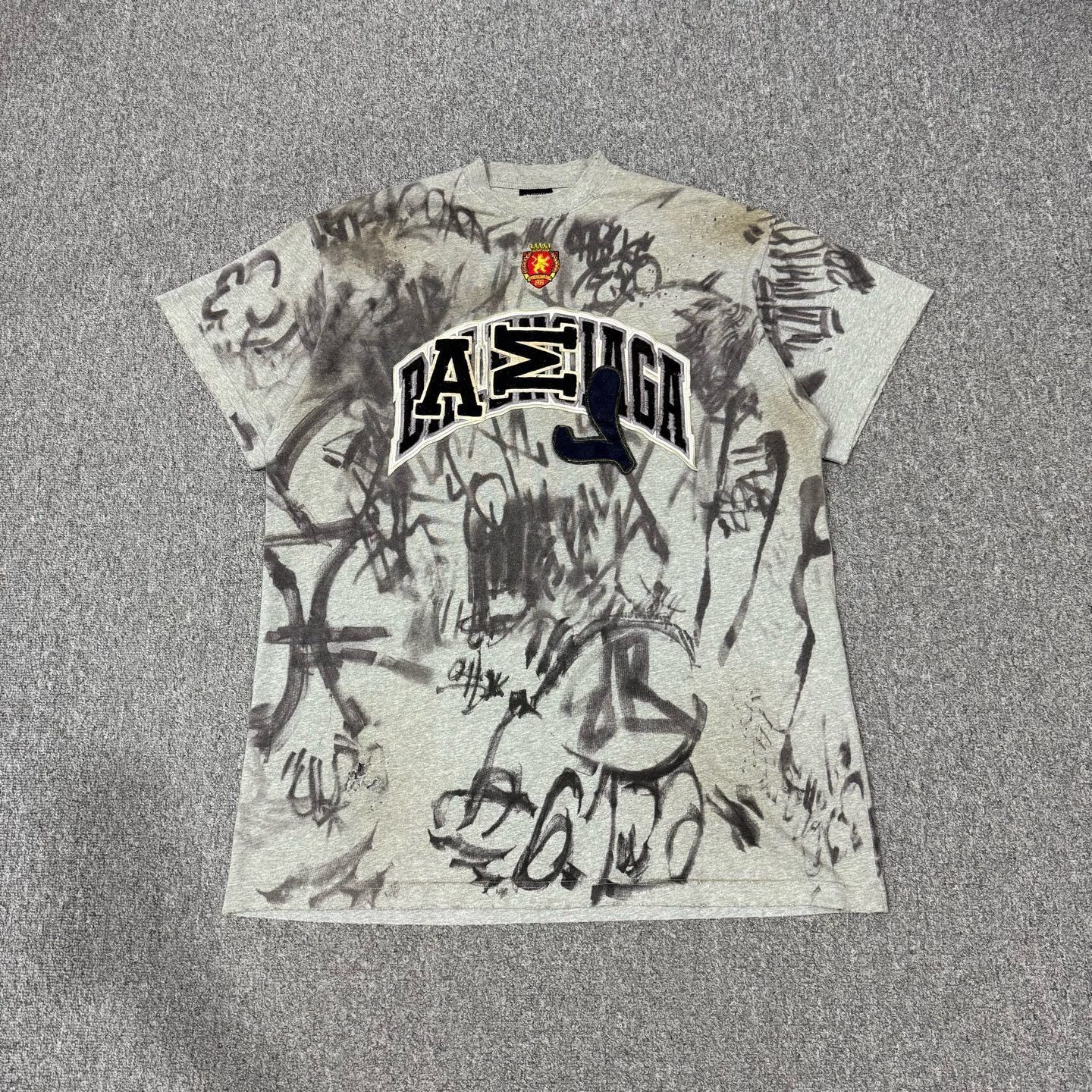 Balenciaga Balenciaga Graffiti Print Round Neck T-Shirt Size US L / EU 52-54 / 3 - 1 Thumbnail