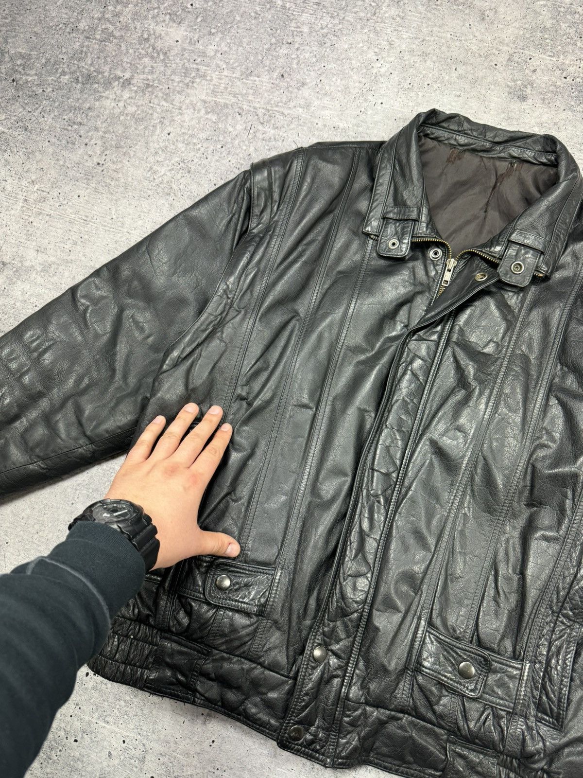 Genuine Leather Vintage Aviator Top Gun Genuine Leather Bomber Jacket - Vest Size US M / EU 48-50 / 2 - 10 Thumbnail