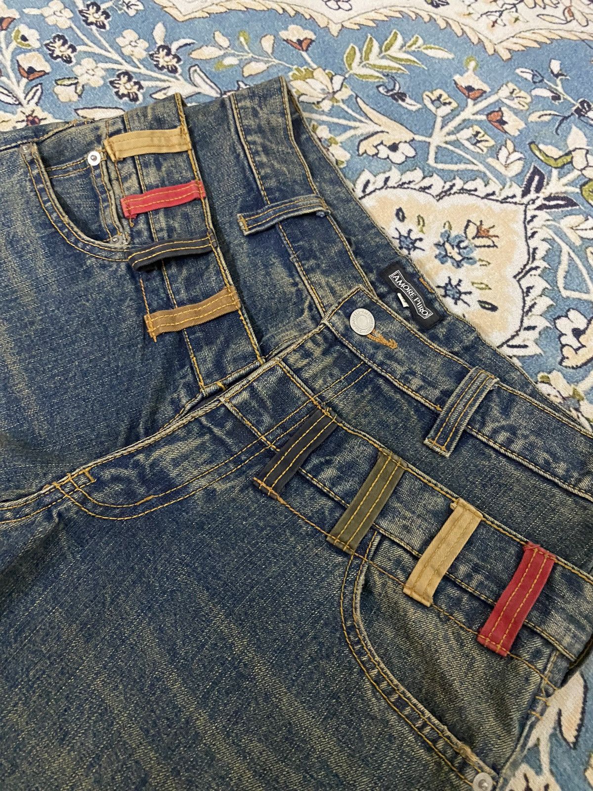If Six Was Nine 🔥 Double waist X Amore puro jeans Size US 31 - 2 Thumbnail