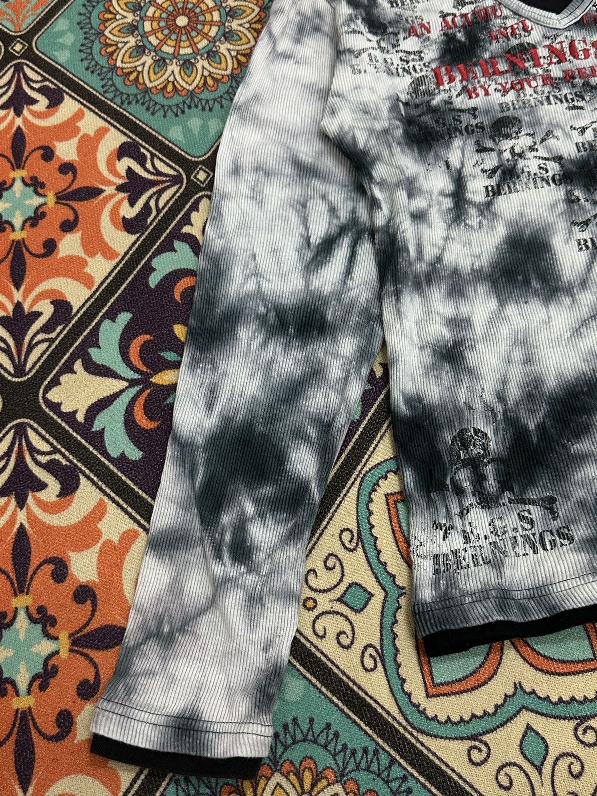 BERNINGS SHO Berning Sho Japan Poem Acid Wash L/S Shirt Size US M / EU 48-50 / 2 - 7 Thumbnail