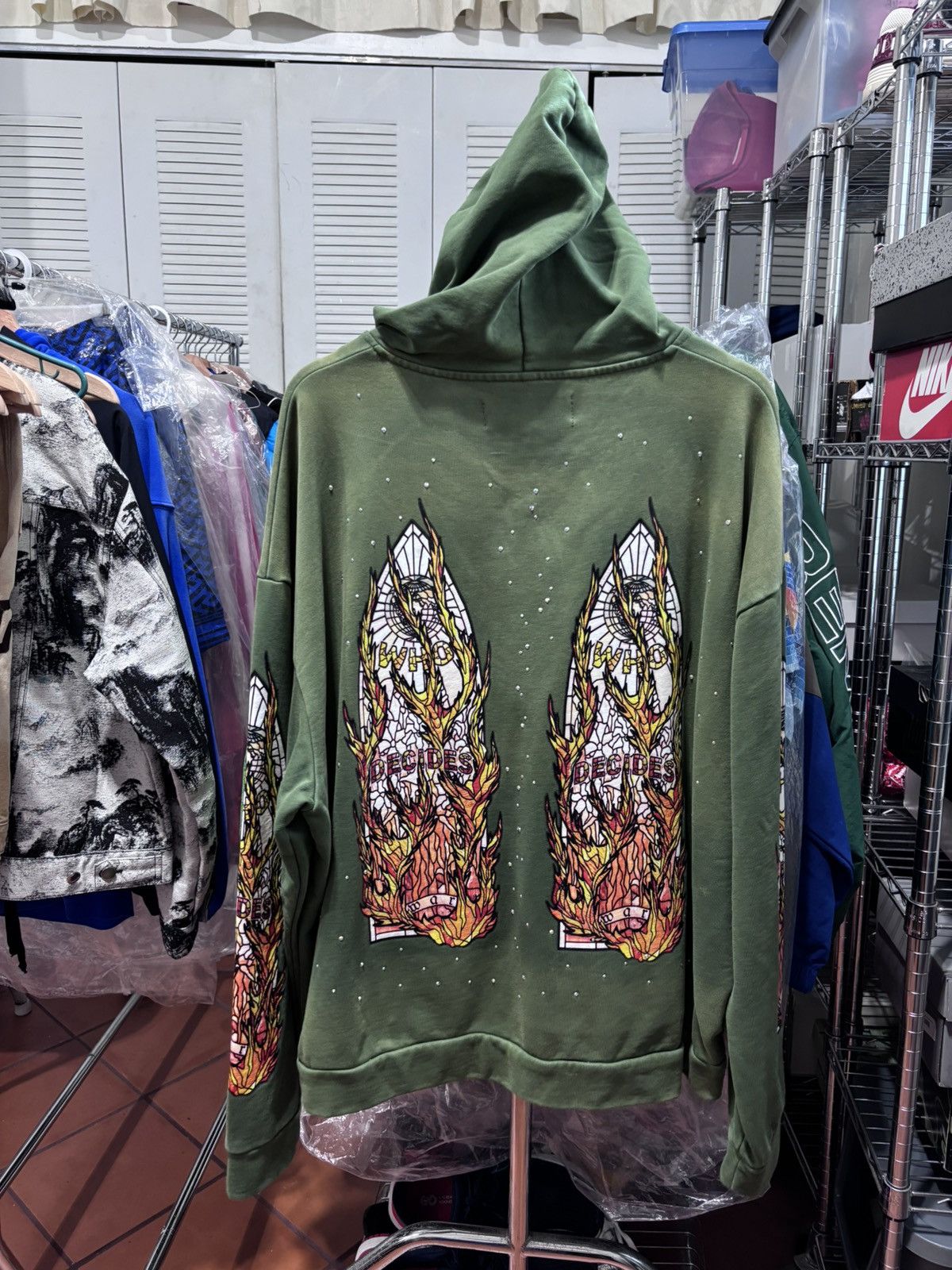 Who Decides War WHO DECIDES WAR FLAME GLASS HOODED SWEATSHIRT Size US L / EU 52-54 / 3 - 8 Thumbnail
