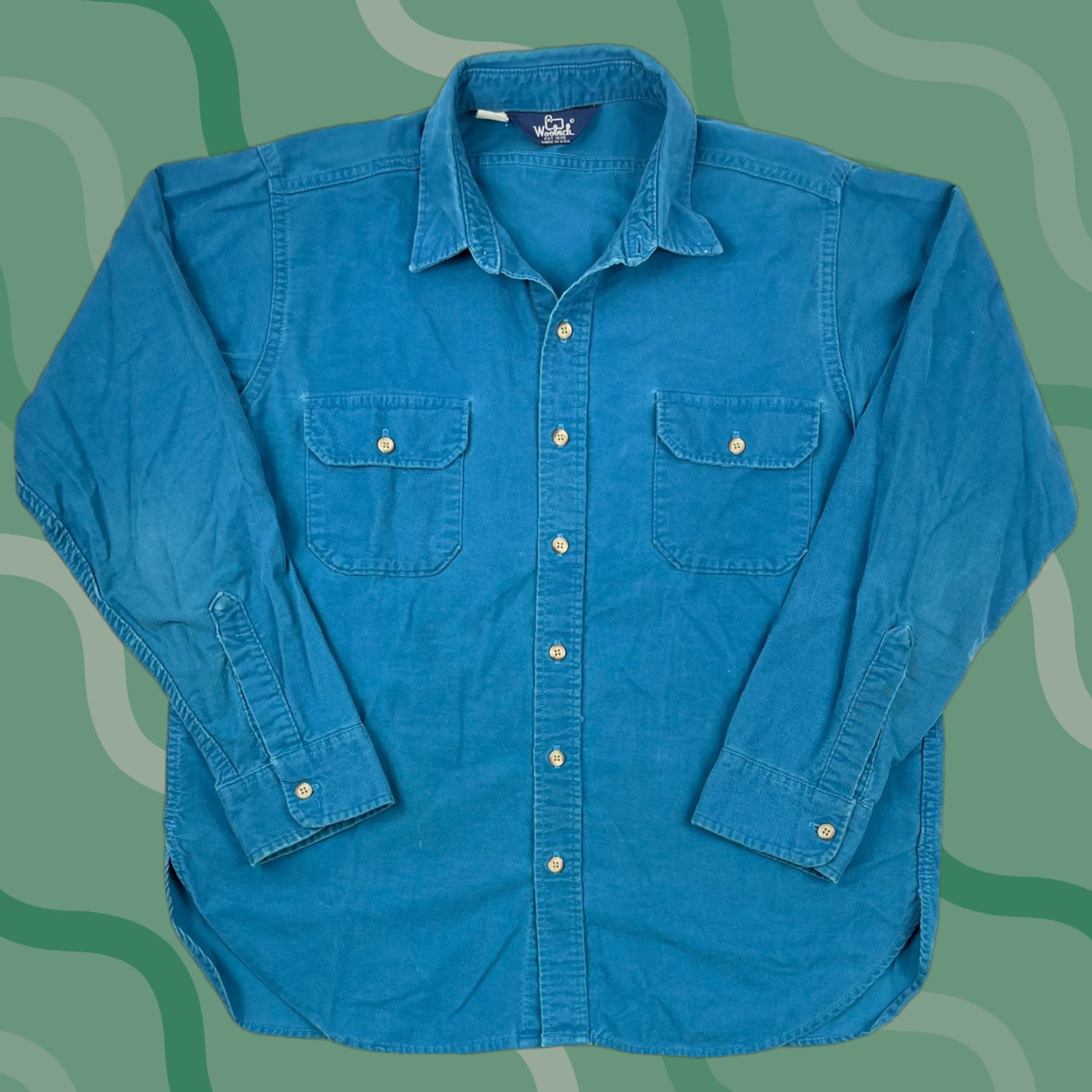 Vintage VINTAGE Woolrich Shirt Chamois Flannel Button-Up Outdoor Guide USA XL Blue Men’s Button-Down Collared Long Sleeve Size US XL / EU 56 / 4 - 1 Thumbnail