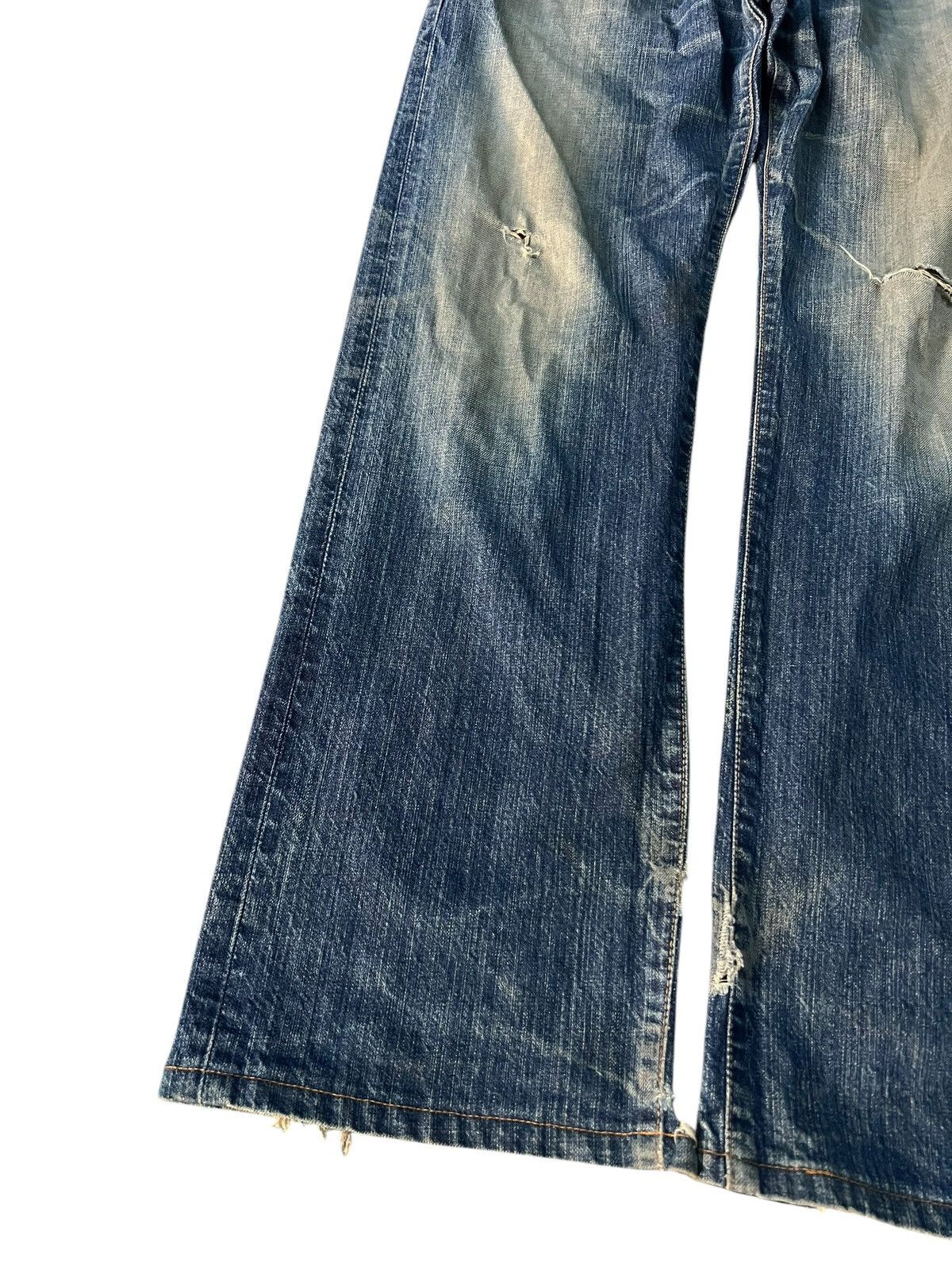 Edwin × If Six Was Nine × Le Grande Bleu (L.G.B.) 💥BAGGY💥VINTAGE EDWIN 503S DISTRESS MUD WASH JEANS Size US 31 - 3 Thumbnail