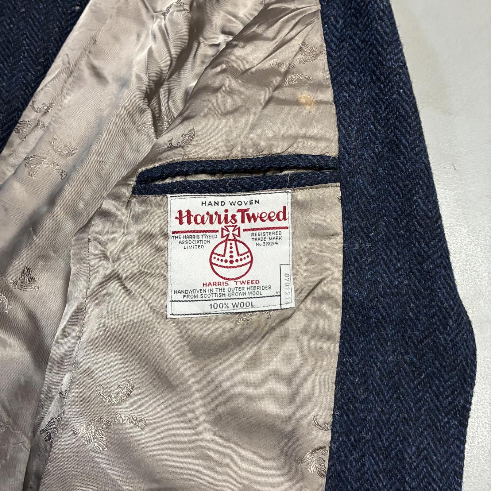 Harris Tweed VTG Orvis Harris Tweed Blazer Elbow Patch Professor Jacket Size 40S - 4 Thumbnail