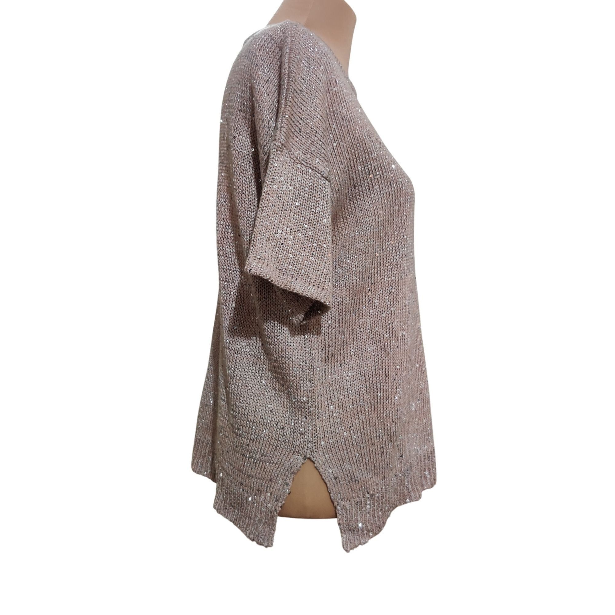 Other WD NY Womens Sweater Knit Top Short Sleeve Sequin Sparkly Me Size M / US 6-8 / IT 42-44 - 7 Thumbnail