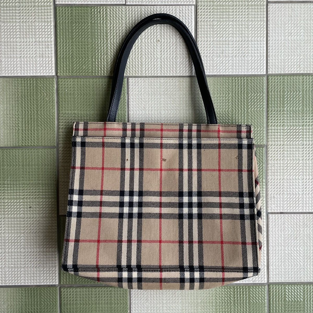 Burberry × Japanese Brand × Vintage ❗️ RARE Burberry Blue Label Nova Check Small Tote Size ONE SIZE - 25 Thumbnail