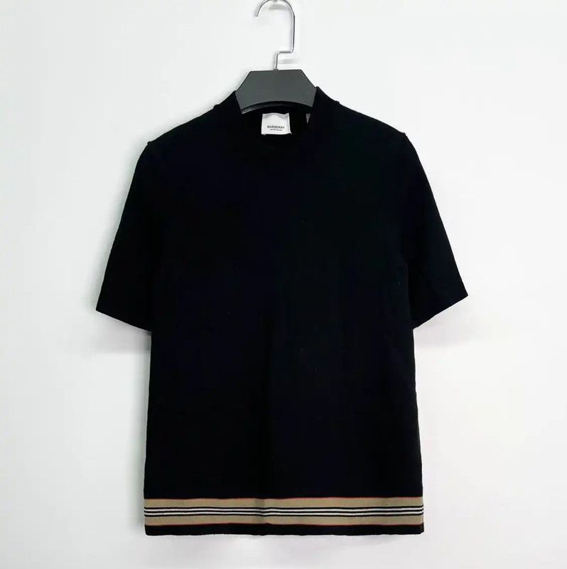 Burberry Burberry Black Striped Wool Short Sleeve T-shirt Size XS / US 0-2 / IT 36-38 - 1 Thumbnail