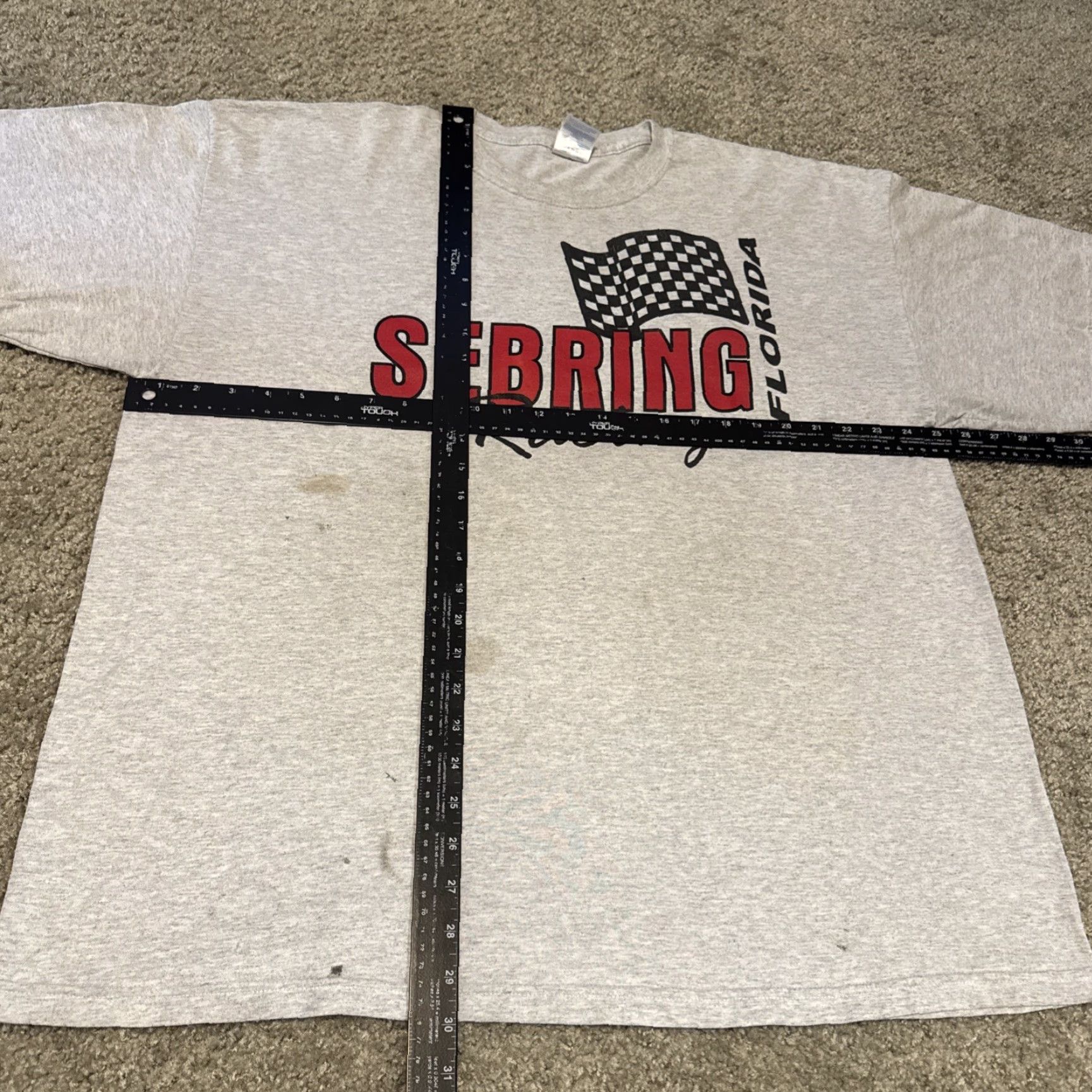 Gildan VINTAGE Sebring Racing Team Florida Grey Red T-Shirt 2XL Mens Gildan Florida 90s Racing Mens Size US XXL / EU 58 / 5 - 6 Thumbnail