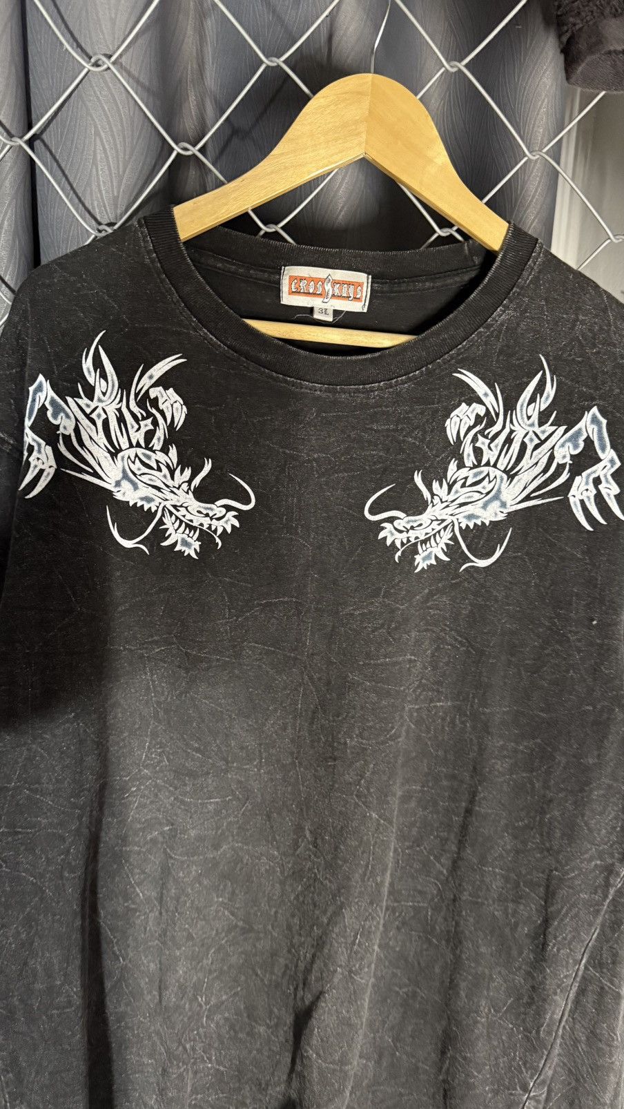 Vintage VINTAGE CROSSKEYS DOUBLE DRAGON ACID WASH LONG SLEEVE TSHIRT Size US L / EU 52-54 / 3 - 3 Thumbnail