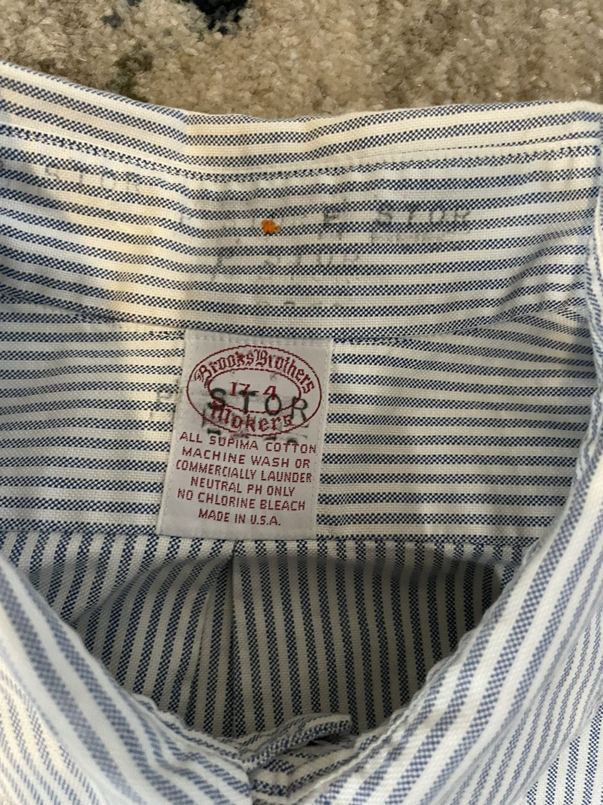 Brooks Brothers × Vintage The Iconic USA Made Striped Button Down Oxford Size US XL / EU 56 / 4 - 5 Thumbnail