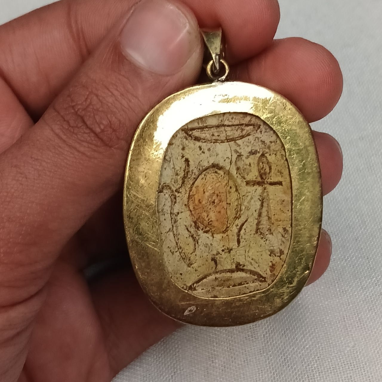 Handmade ANCIENT EGYPTIAN ROYAL Pendant Scarab Pharaonic Amulet . Size ONE SIZE - 3 Thumbnail