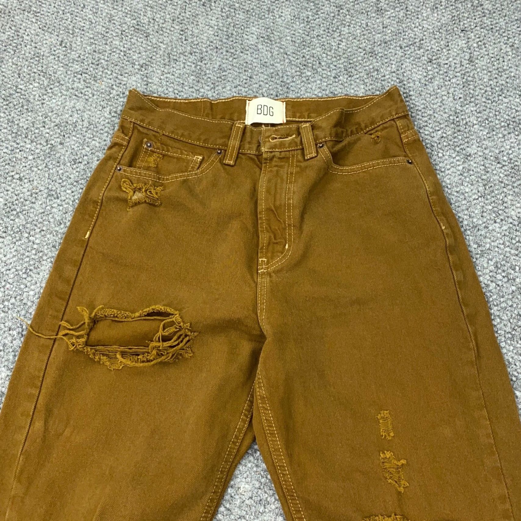 Urban Outfitters Urban Outfitters Womens Jeans 28 Regular Brown Distressed Straight Denim 5-Pocket Inseam 29 Size 29" - 2 Thumbnail