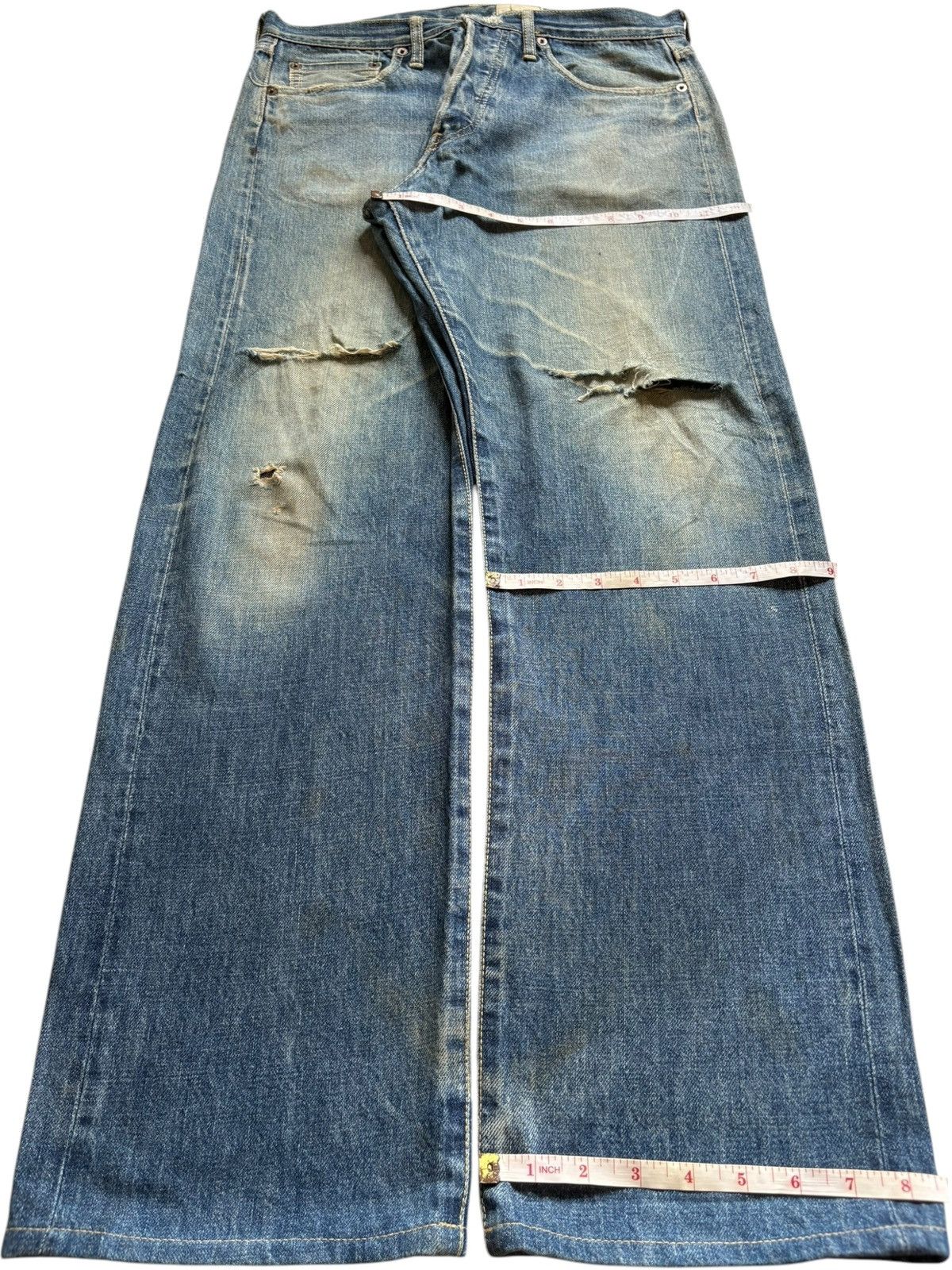 Japanese Brand Vintage Japanese Brand Selvedge Mud Wash Distress Baggy Jean Size US 32 / EU 48 - 13 Thumbnail