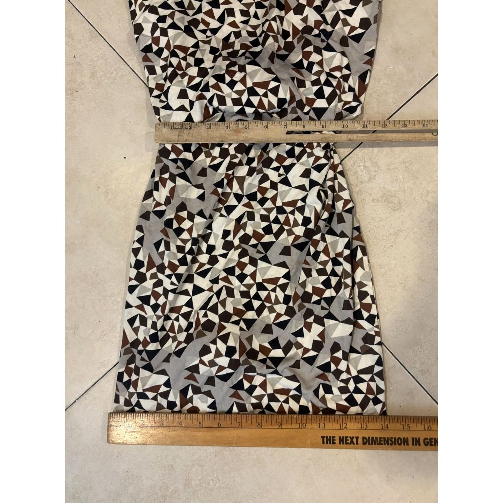 Diane von Furstenberg Diane von Furstenberg Dress Womens 8 Multicolor Silk Cowl Neck Belted Geometric Size M / US 6-8 / IT 42-44 - 7 Thumbnail