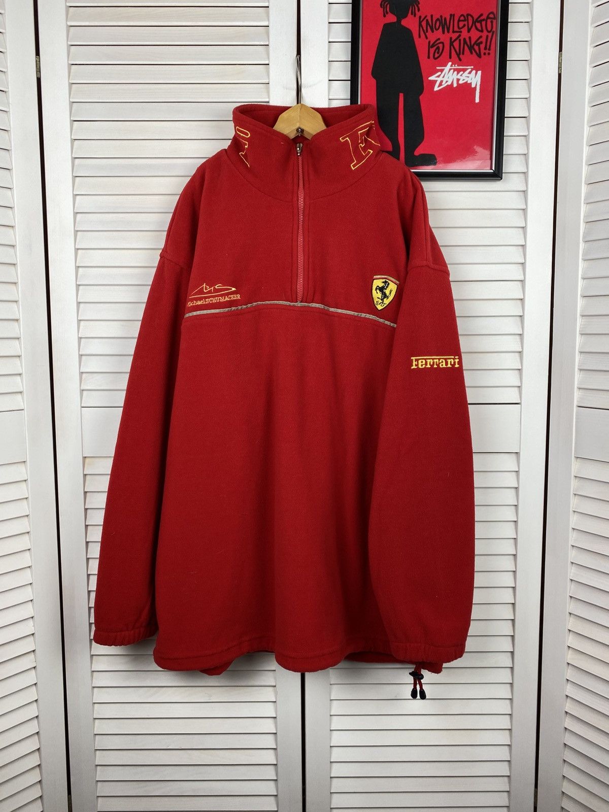 Ferrari Vintage 90s Fleece Jacket Zip Up 1/4 Ferrari Racing F1 Car Size US XL / EU 56 / 4 - 1 Thumbnail