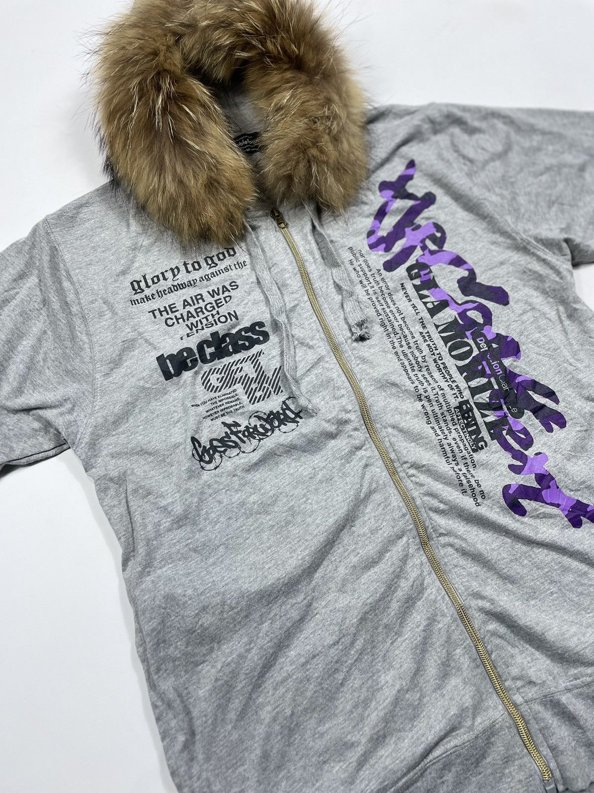 If Six Was Nine × Japanese Brand × Vintage 💸BINDINGOFFER💸 Doublefocus Poem fur zip hoodie Size M / US 6-8 / IT 42-44 - 2 Thumbnail